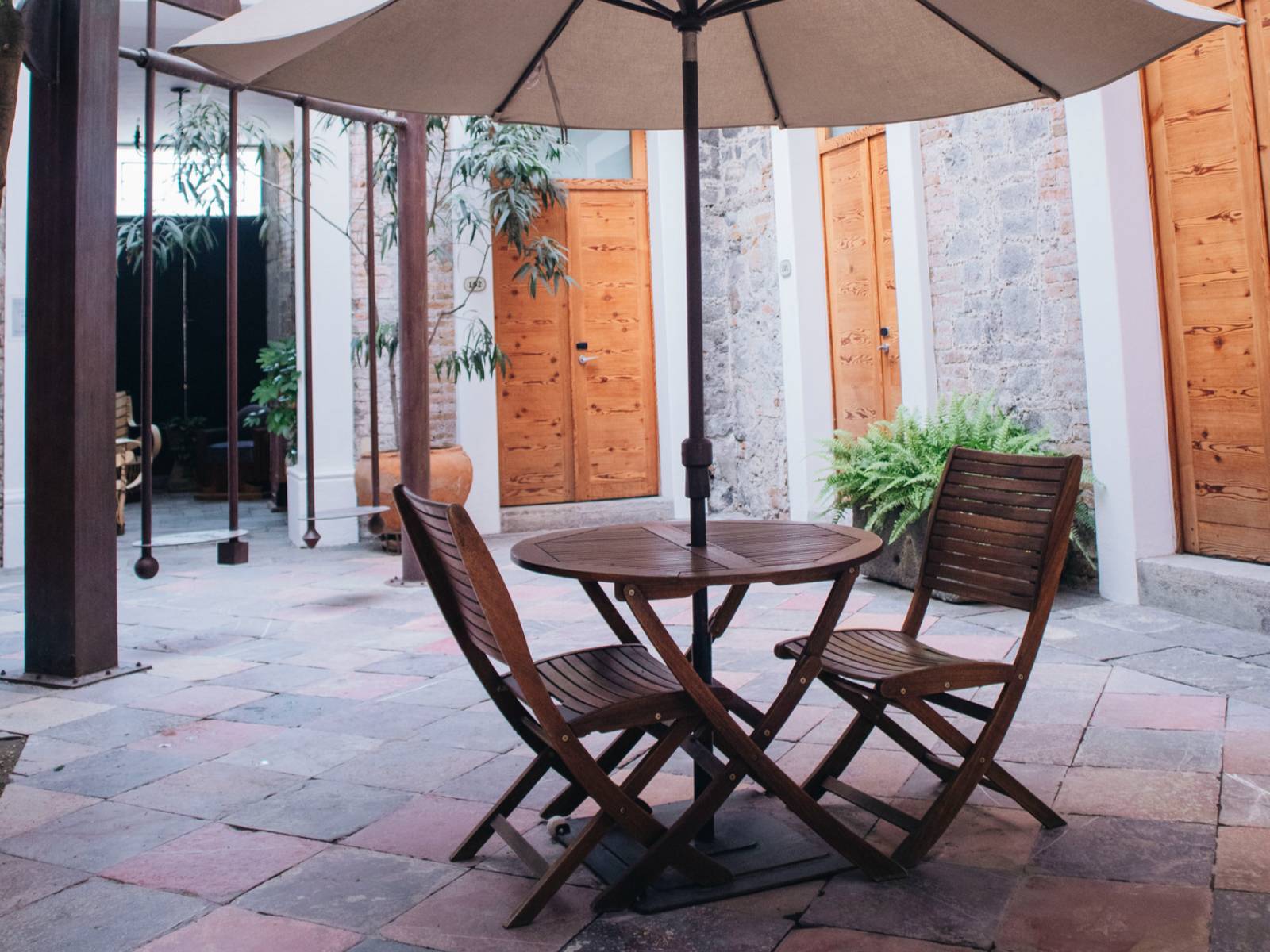 Rondreis Mexico, Puebla, Casareyna, terras binnenplaats
