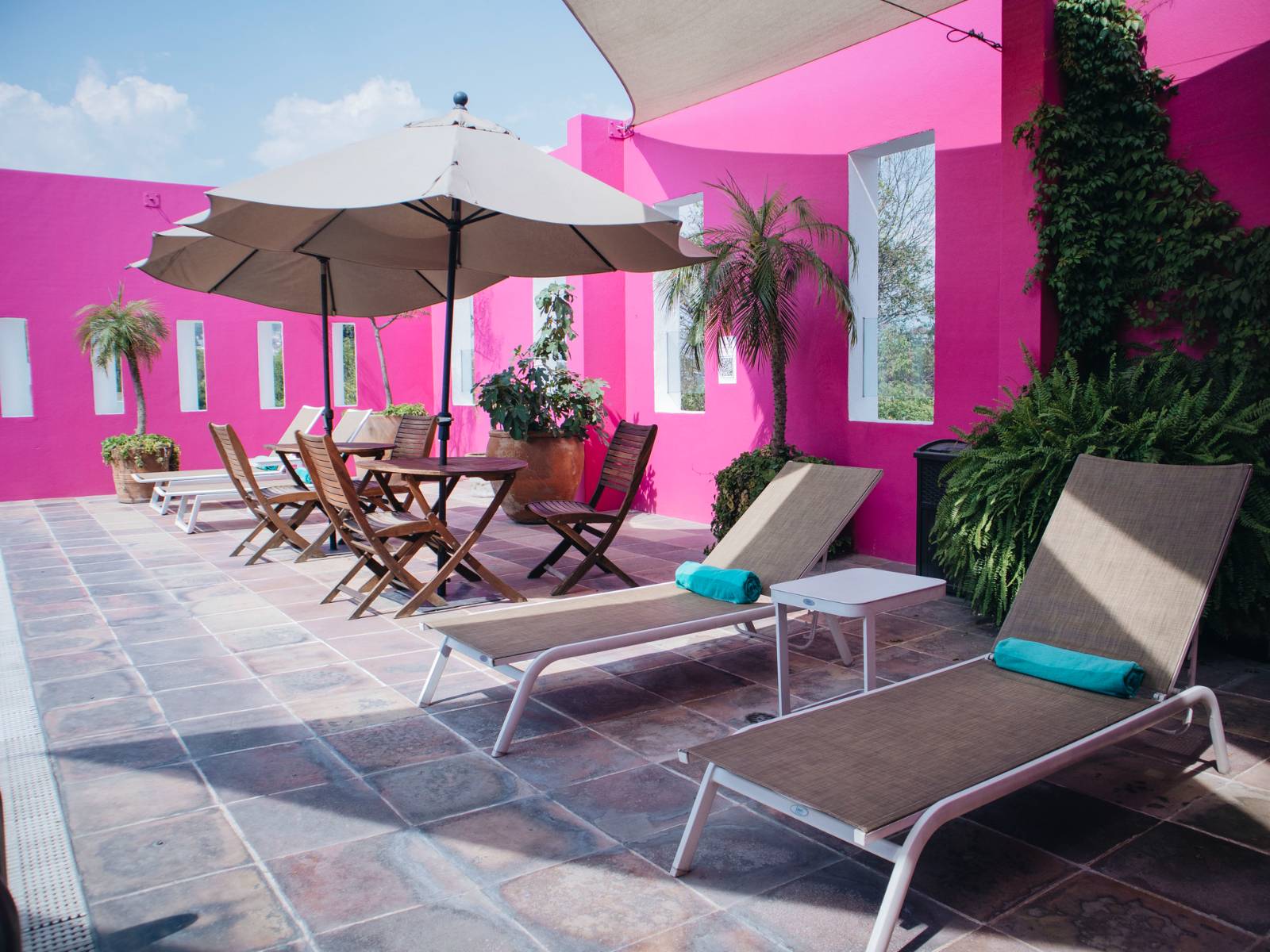 Rondreis Mexico, Puebla, Casareyna, zwembad ligbedden