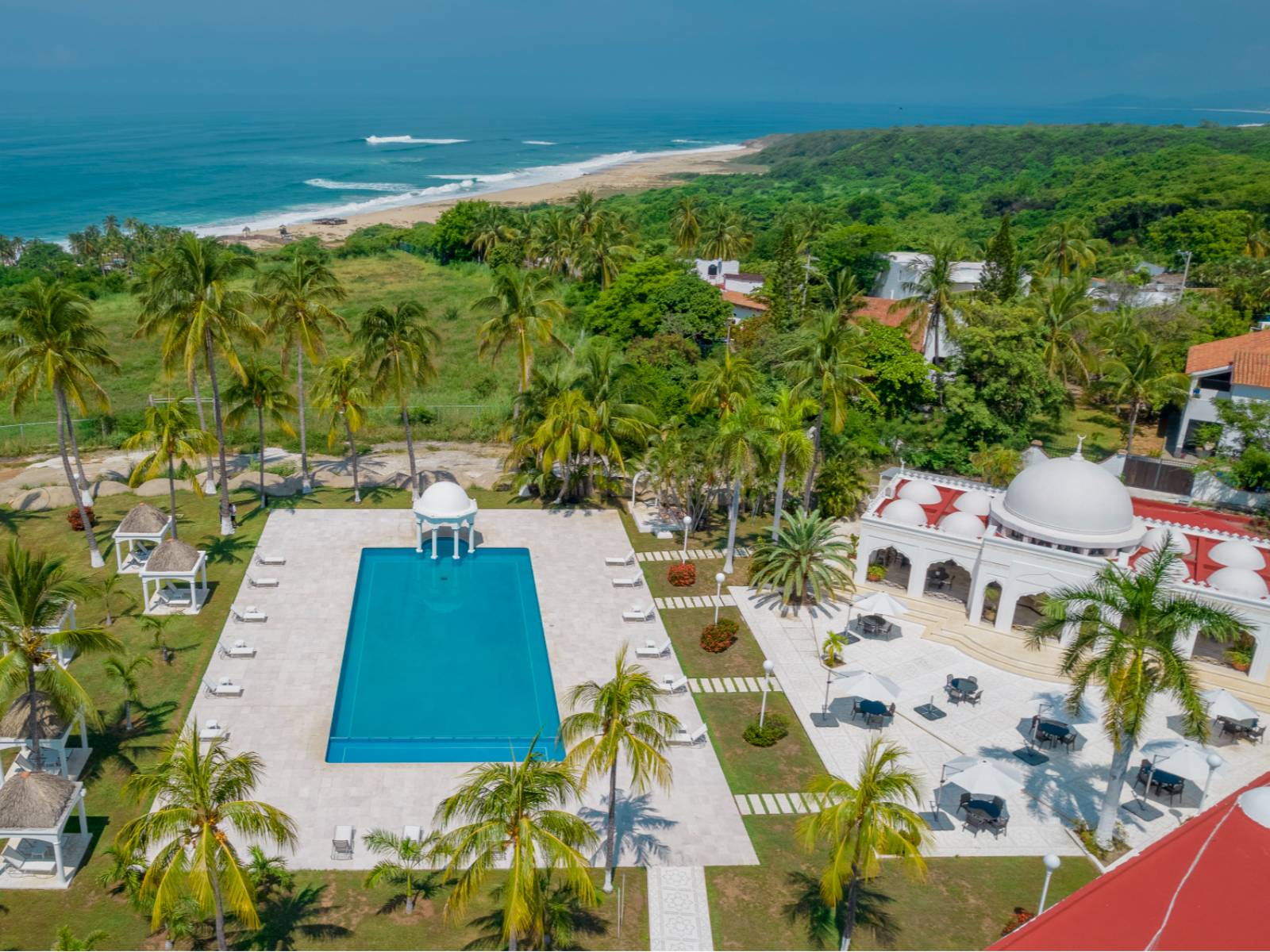 Rondreis Mexico, Puero Escondido, Aldea del Bazar, hotel zwembad bovenaanzicht