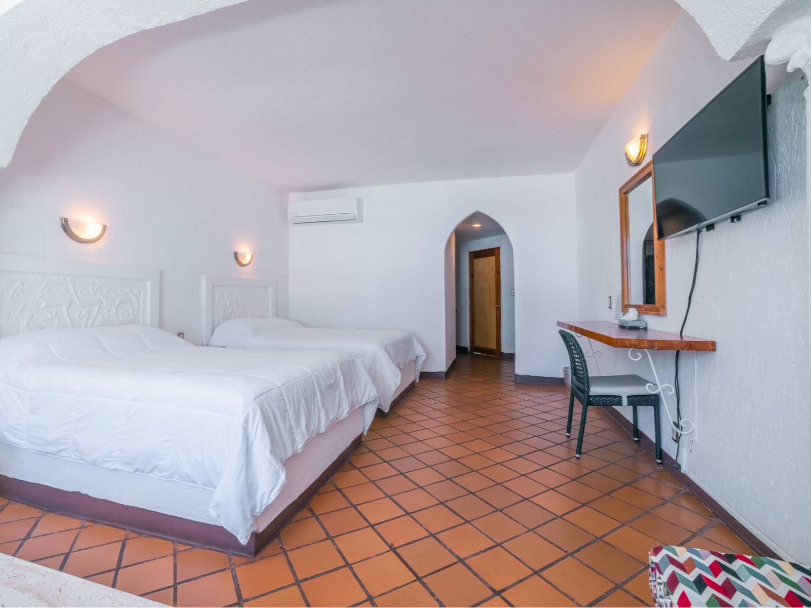 Rondreis Mexico, Puero Escondido, Aldea del Bazar, kamer interieur