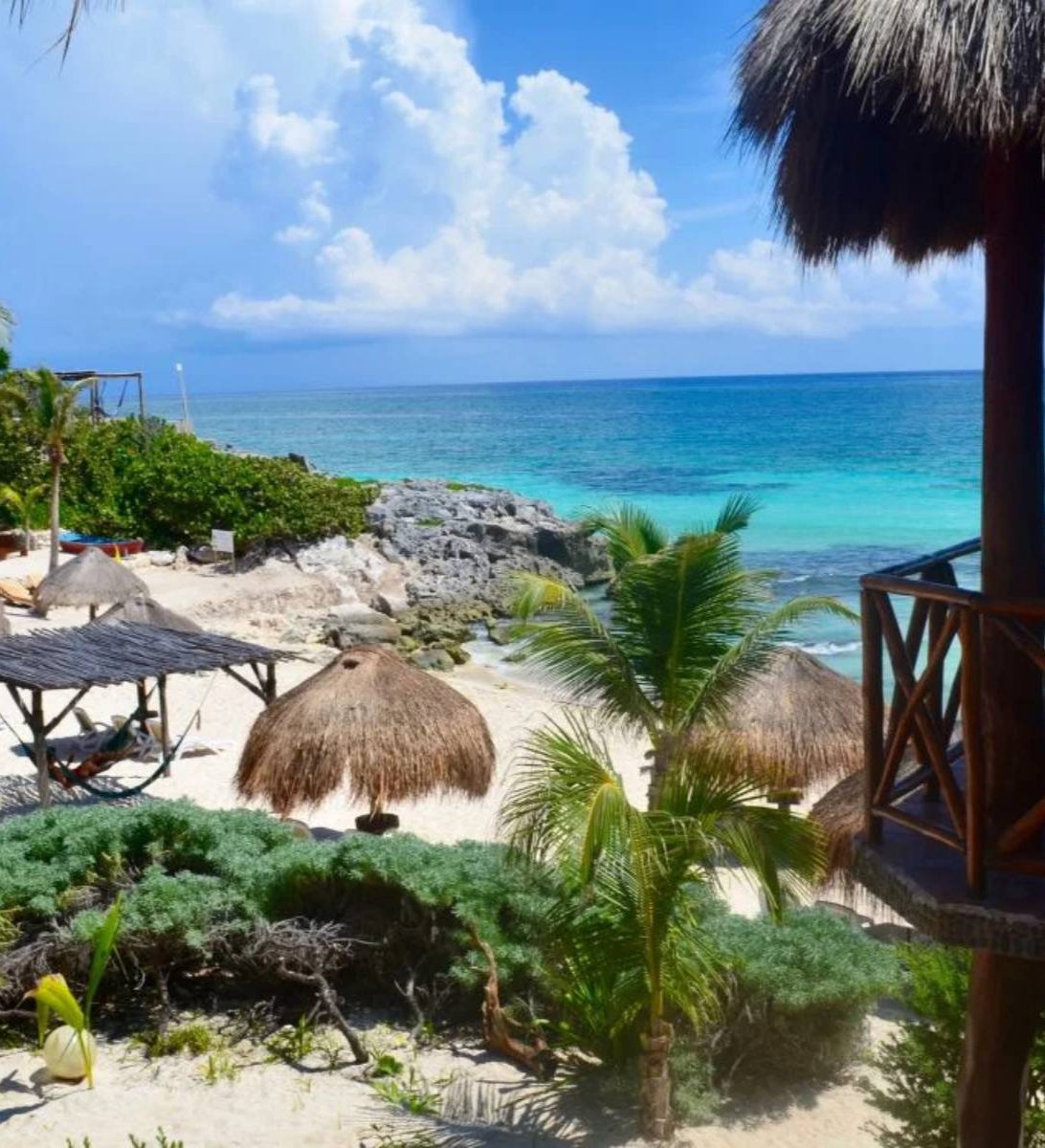 Rondreis Mexico, Tulum, Piedra Escondida, terras met uitzicht
