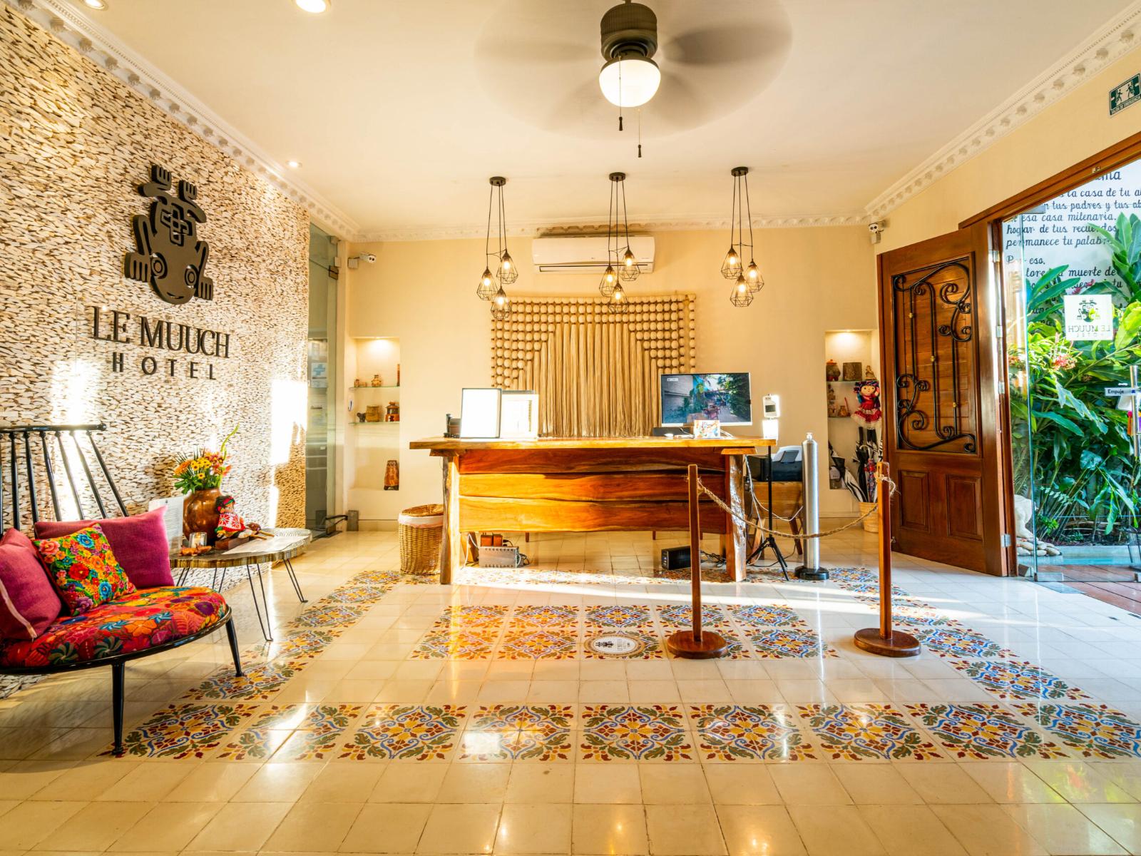 Rondreis Mexico, Valladolid, Le Muuch, lobby