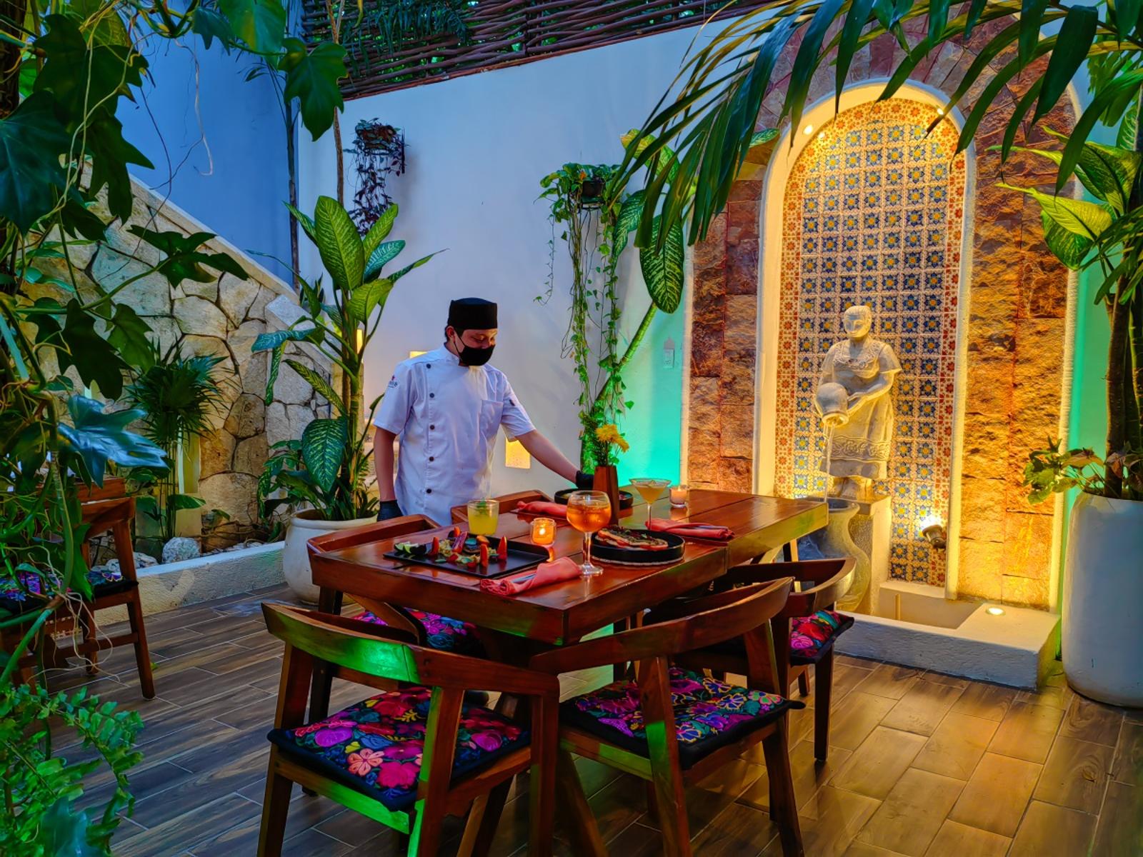 Rondreis Mexico, Valladolid, Le Muuch, restaurant