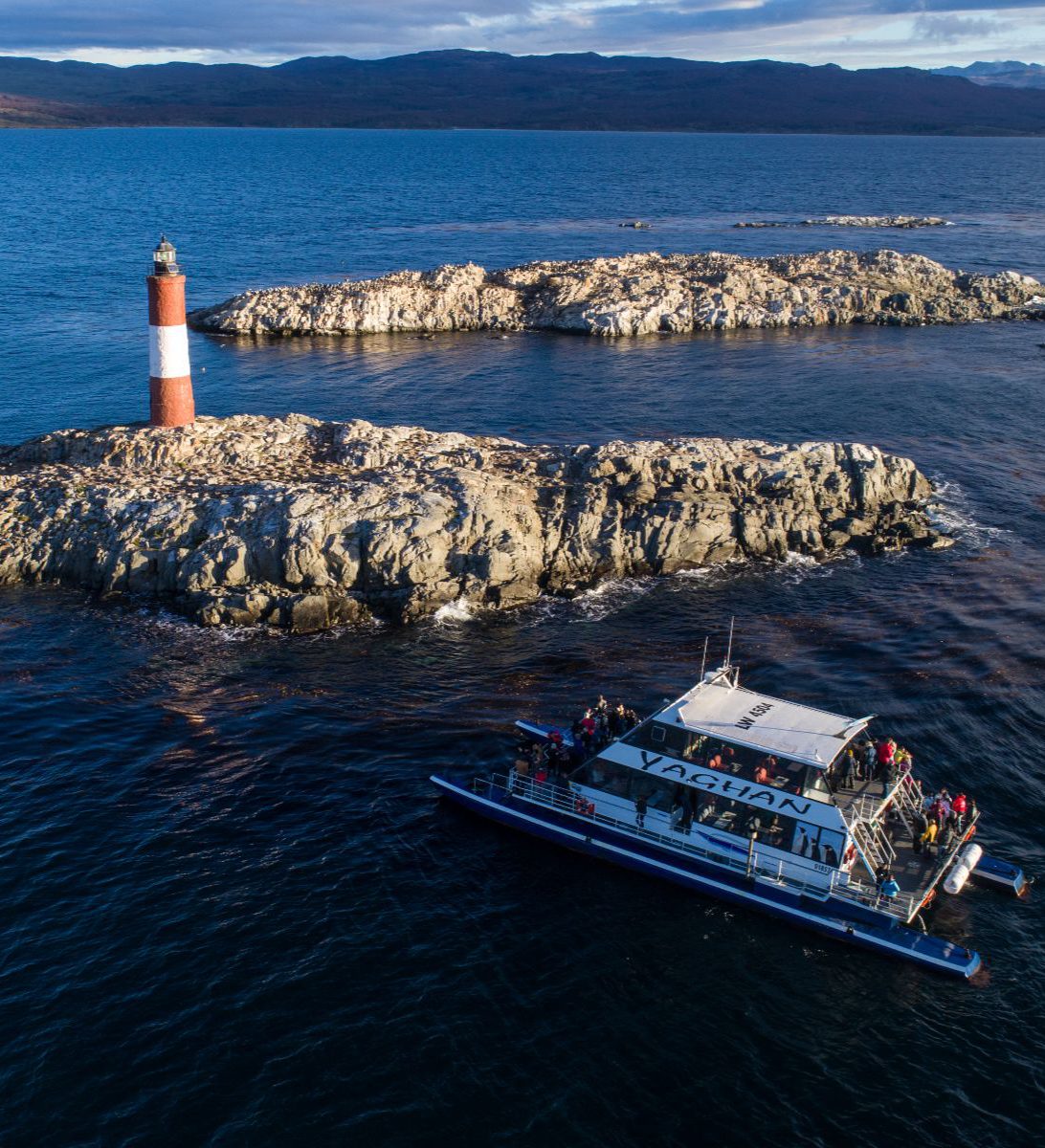 Rondreis Argentinië, Ushuaia, excursie boottocht Beagle, eiland en vuurtoren