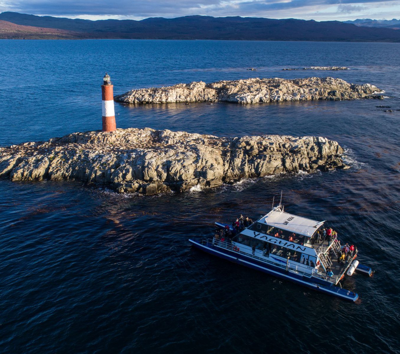 Rondreis Argentinië, Ushuaia, excursie boottocht Beagle, eiland en vuurtoren