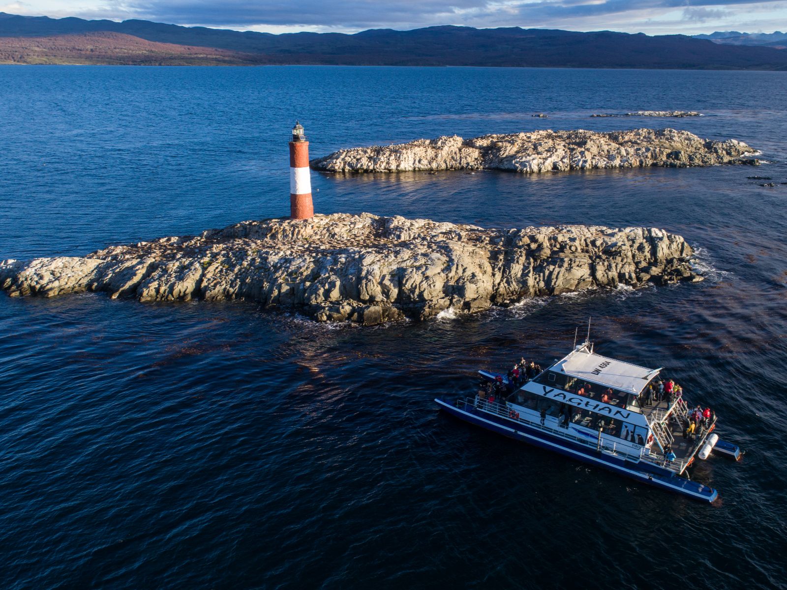 Rondreis Argentinië, Ushuaia, excursie boottocht Beagle, eiland en vuurtoren
