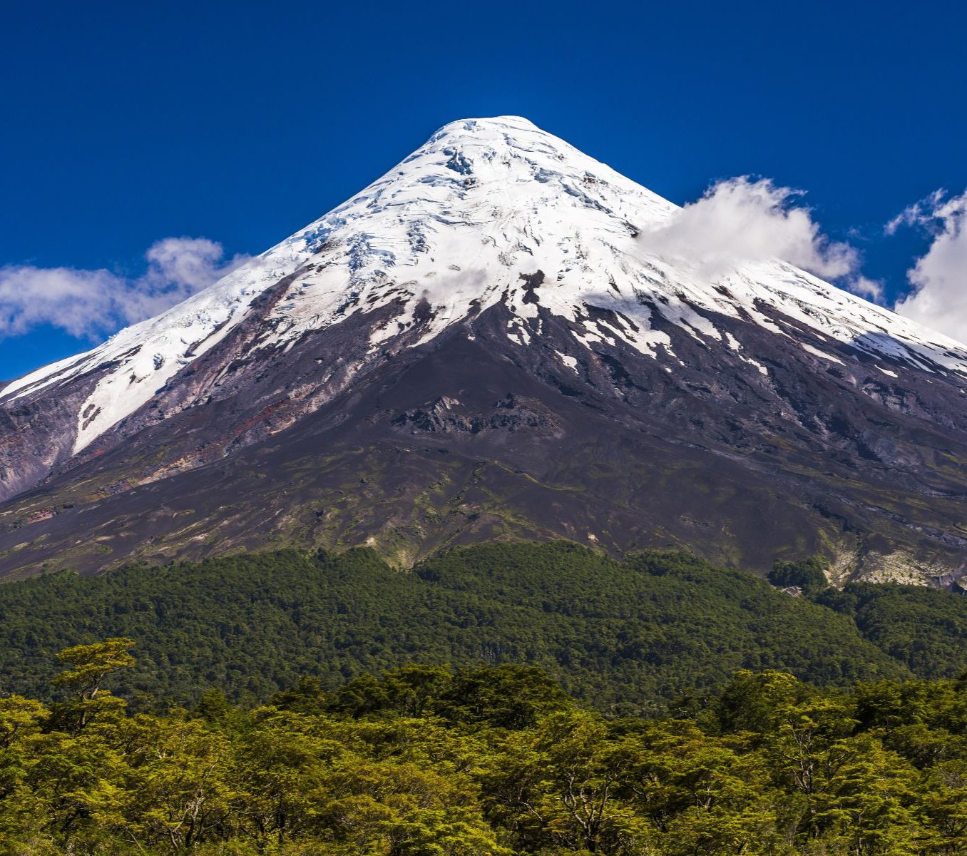 Rondreis Chili, Puerto Varas, excursie hiken bij de Osorno vulkaan en Petrohue watervallen, Vulkaan Osorno