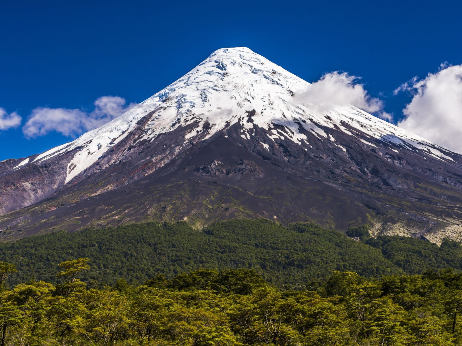 Rondreis Chili, Puerto Varas, excursie hiken bij de Osorno vulkaan en Petrohue watervallen, Vulkaan Osorno