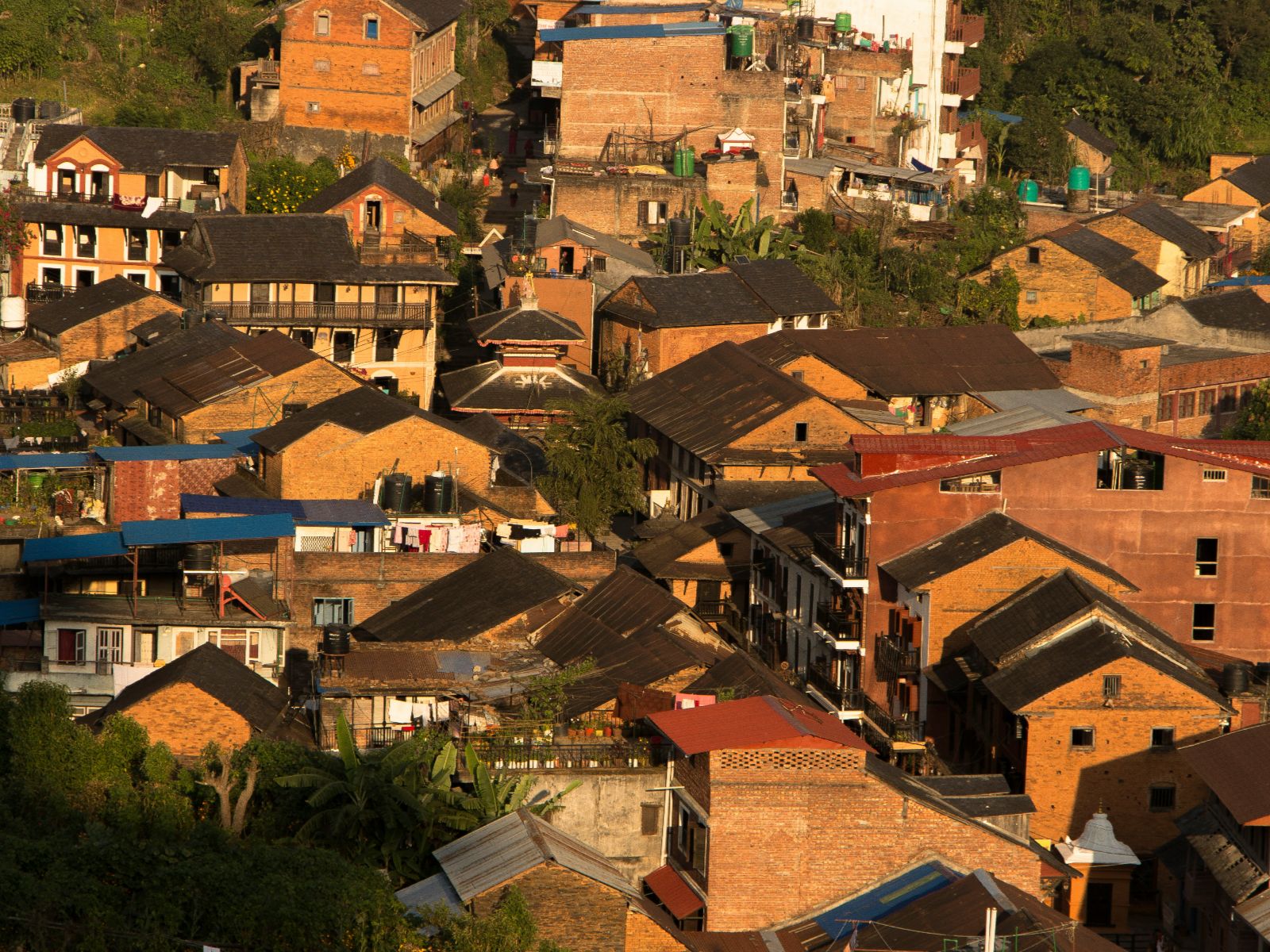 Rondreis Nepal, Bandipur, Bandipur dorp van bovenaf