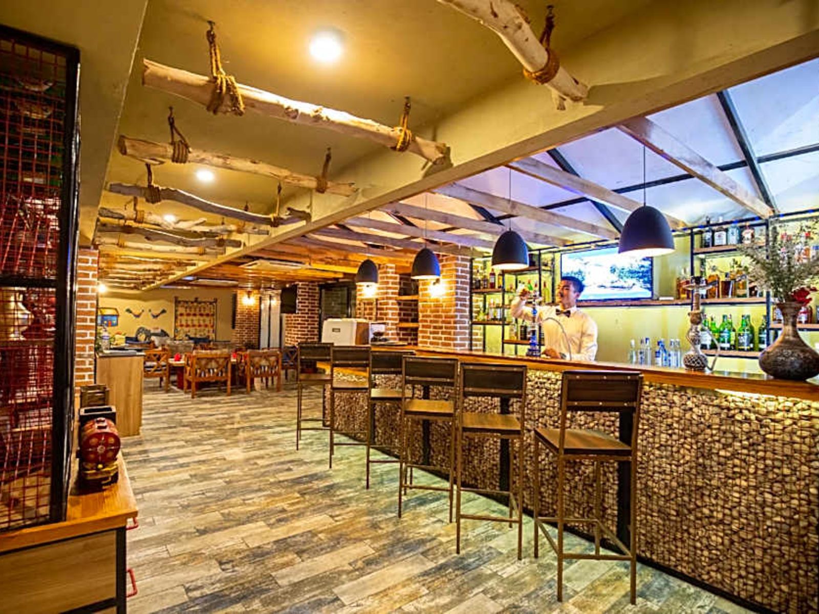 Rondreis Nepal, Nepalgunj, Hotel Siddharta, bar