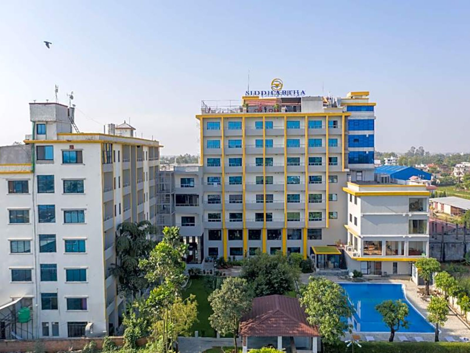Rondreis Nepal, Nepalgunj, Hotel Siddharta, buitenzijde hotel