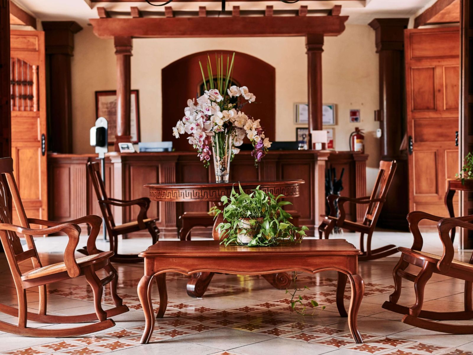 Rondreis Nicaragua, Granada, Hotel Plaza Colón, lobby