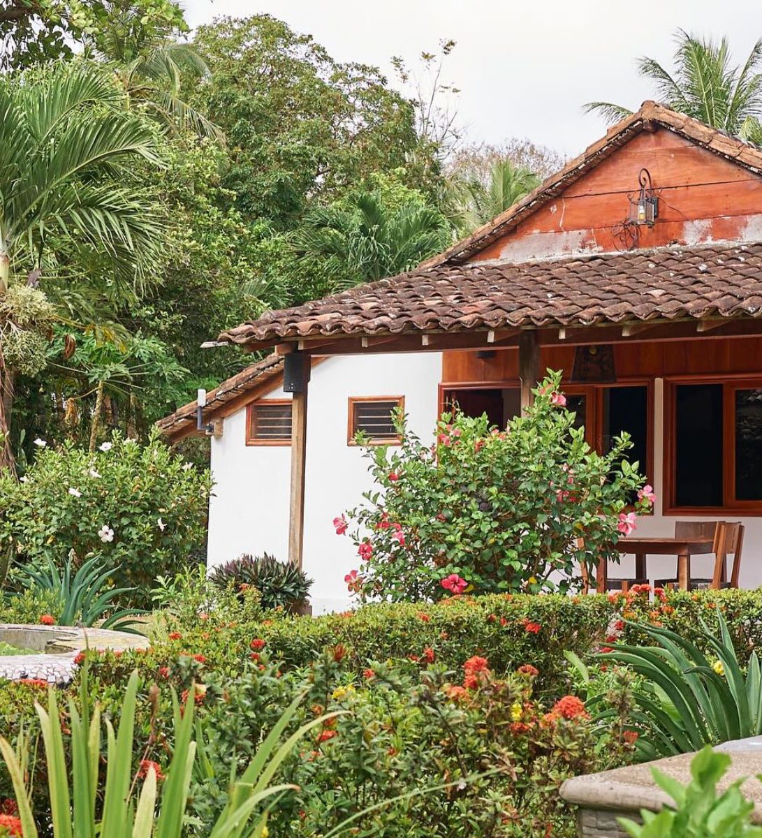 Rondreis Nicaragua, Ometepe, Finca San Juan de la Isla, voorkant van het hotel