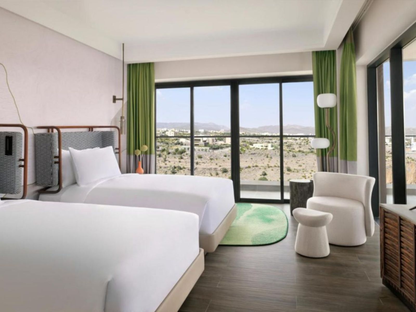 Rondreis Oman, Jebel Akhdar, Indigo, standard room twin beds