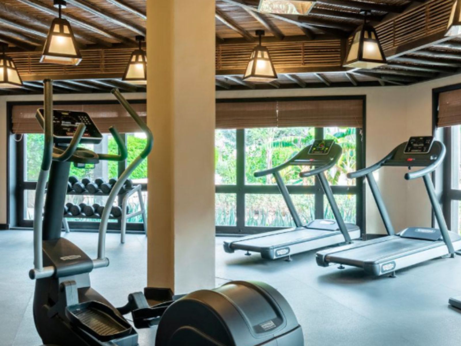 Rondreis Oman, Khasab, Atana Musandam Resort, fitness ruimte