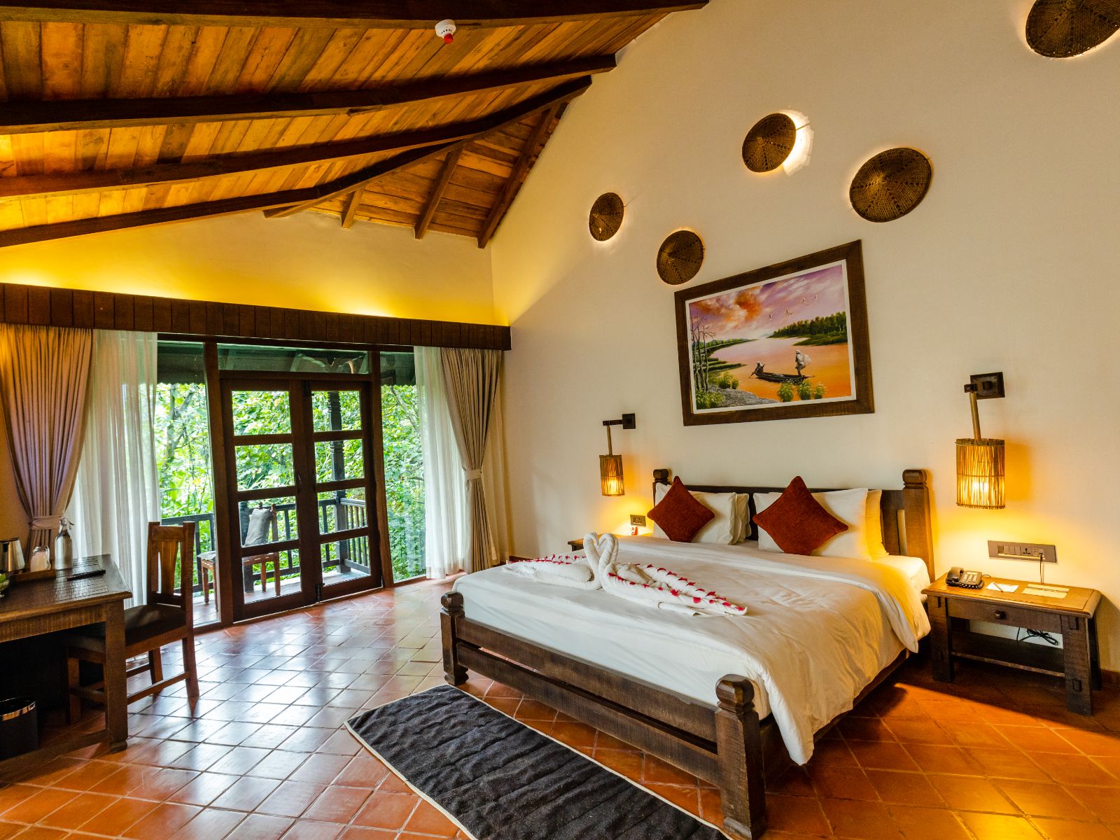 rondreis nepal, chitwan nationaal park, banbas resort, tweepersoonskamer