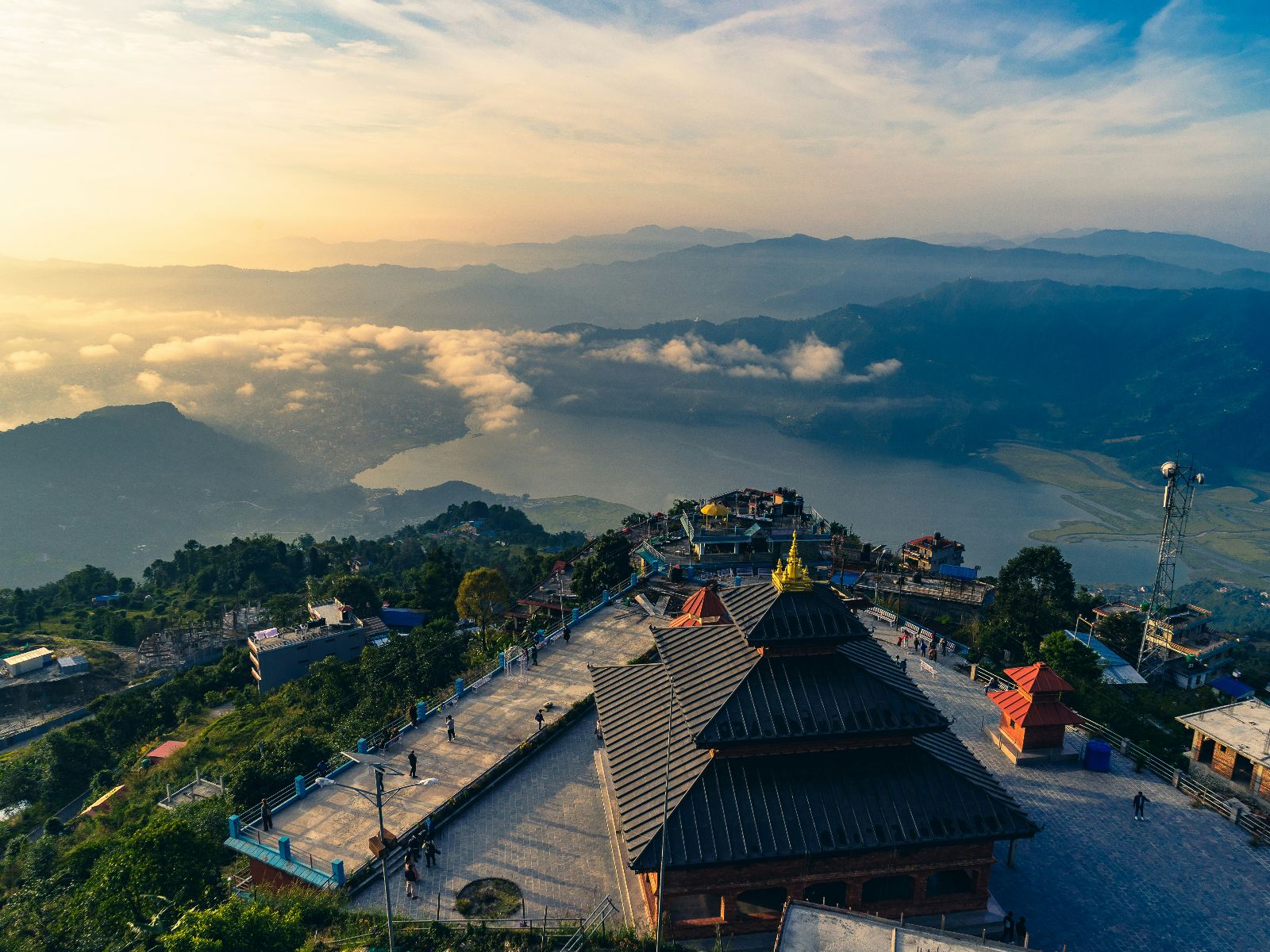 rondreis nepal, pokhara, uitzicht vanaf sarangkot uitzichtpunt