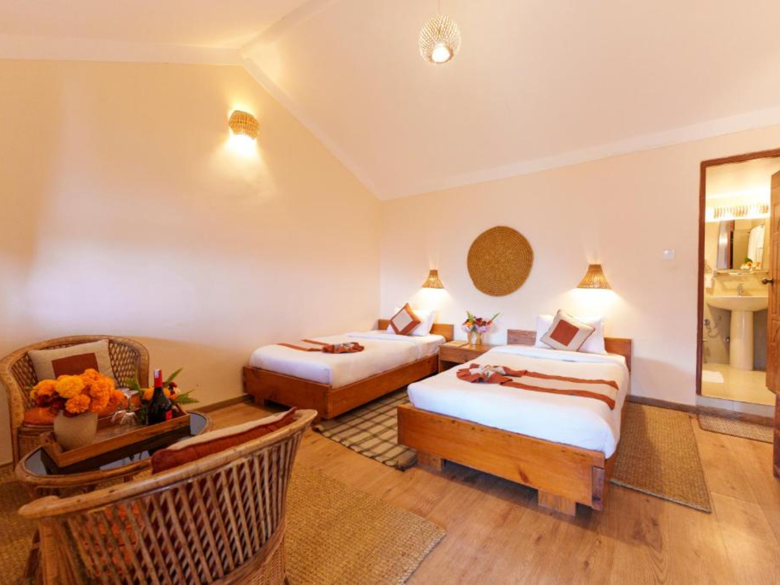 rondreis nepal, shivapuri, prakriti resort, tweepersoonskamer