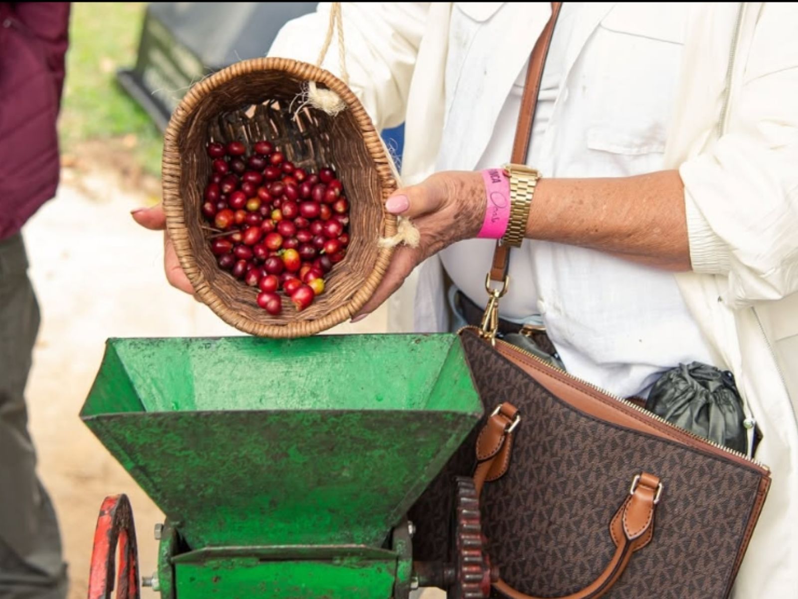 Rondreis Colombia, Salento, excursie premium koffietour, koffiebonen in hand