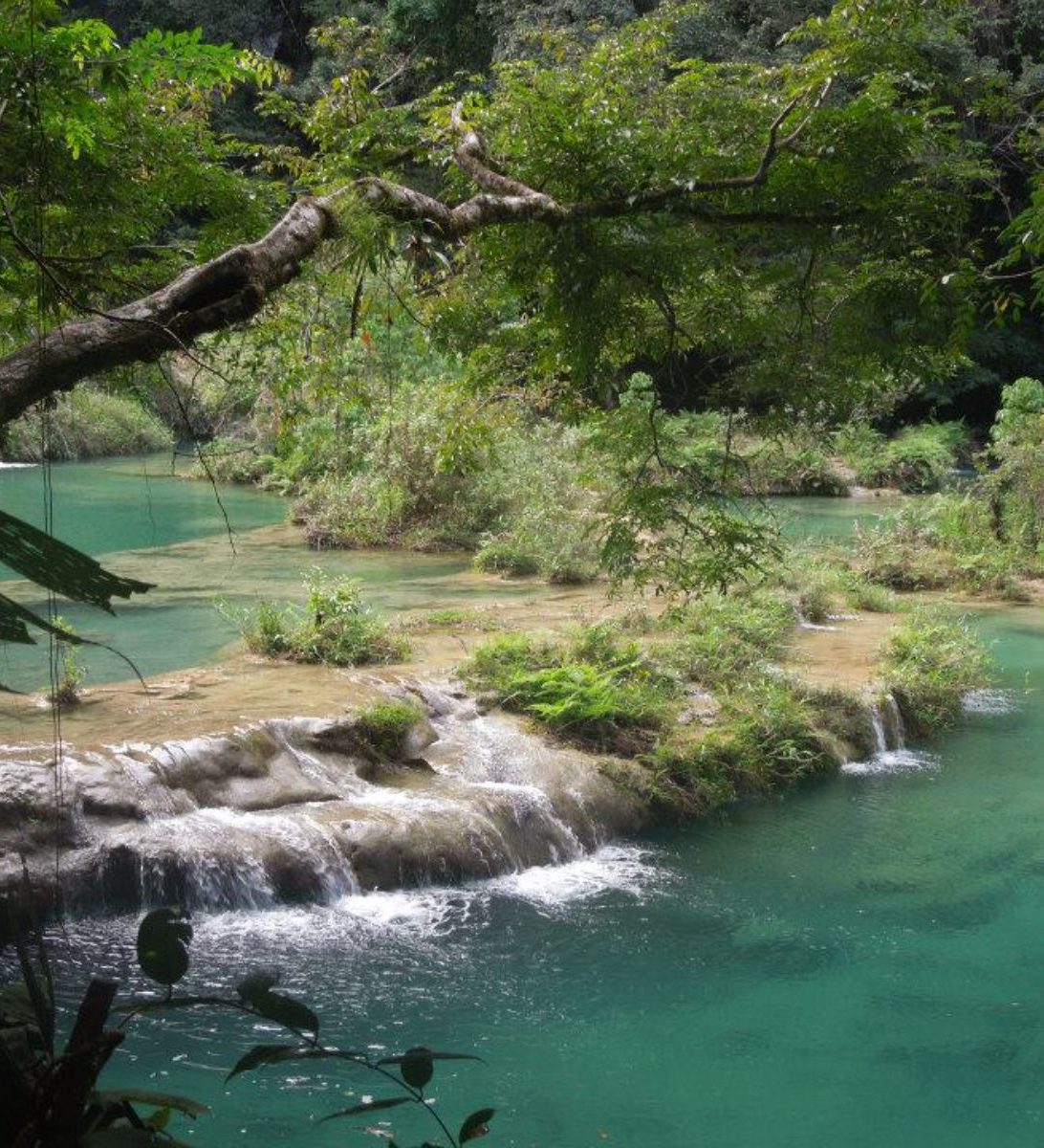Rondreis Guatemala, Lanquin, excursie natuurspektakel bij Semuc Champey en Lanquin, Semuc Champey van boven