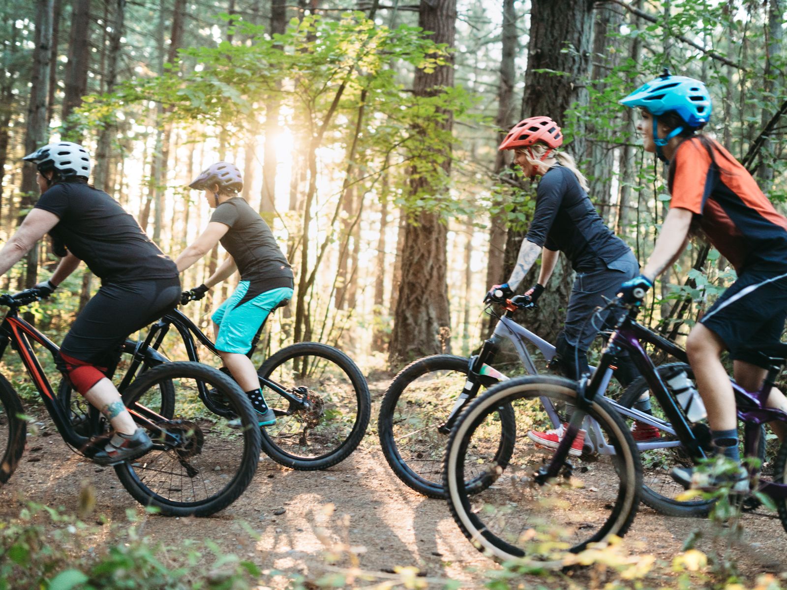 Rondreis Japan, Hakone, excursie Mountainbike tour Hakone, groep op mountainbikes aan het fietsen