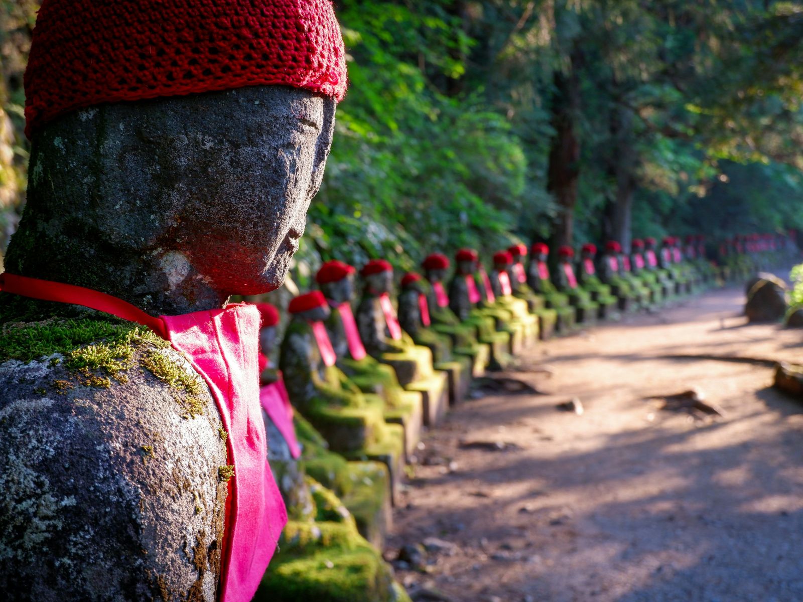 Rondreis Japan, Tokyo, excursie Dagtour naar Nikko, Rij met Jizo Kanmangafuchi