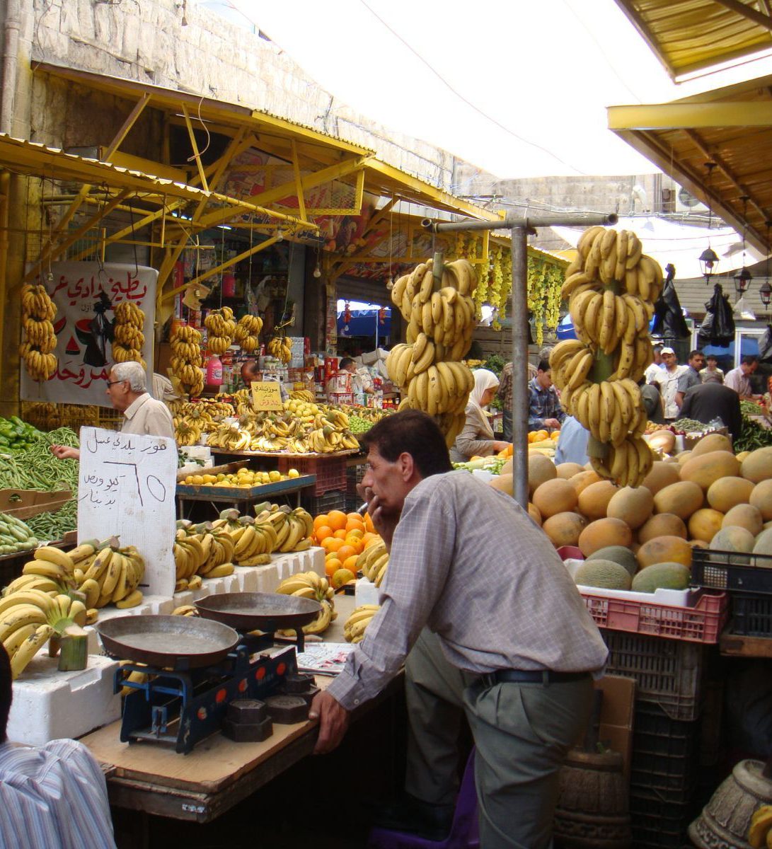Rondreis Jordanië, Amman, excursie streetfoodtour Amman, markt kraampjes