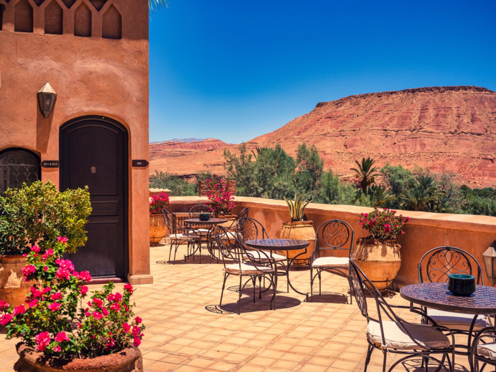 Rondreis Marokko, Aït Ben Haddou, Ksar Ighnda, terras met uitzicht