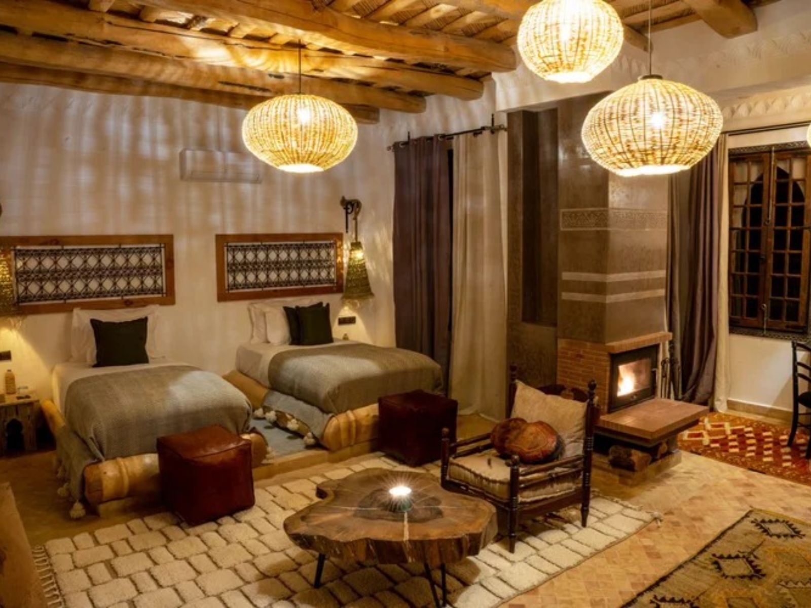 Rondreis Marokko, Dadès Vallei, Eden Boutique Hotel, deluxe twin suite, twin beds
