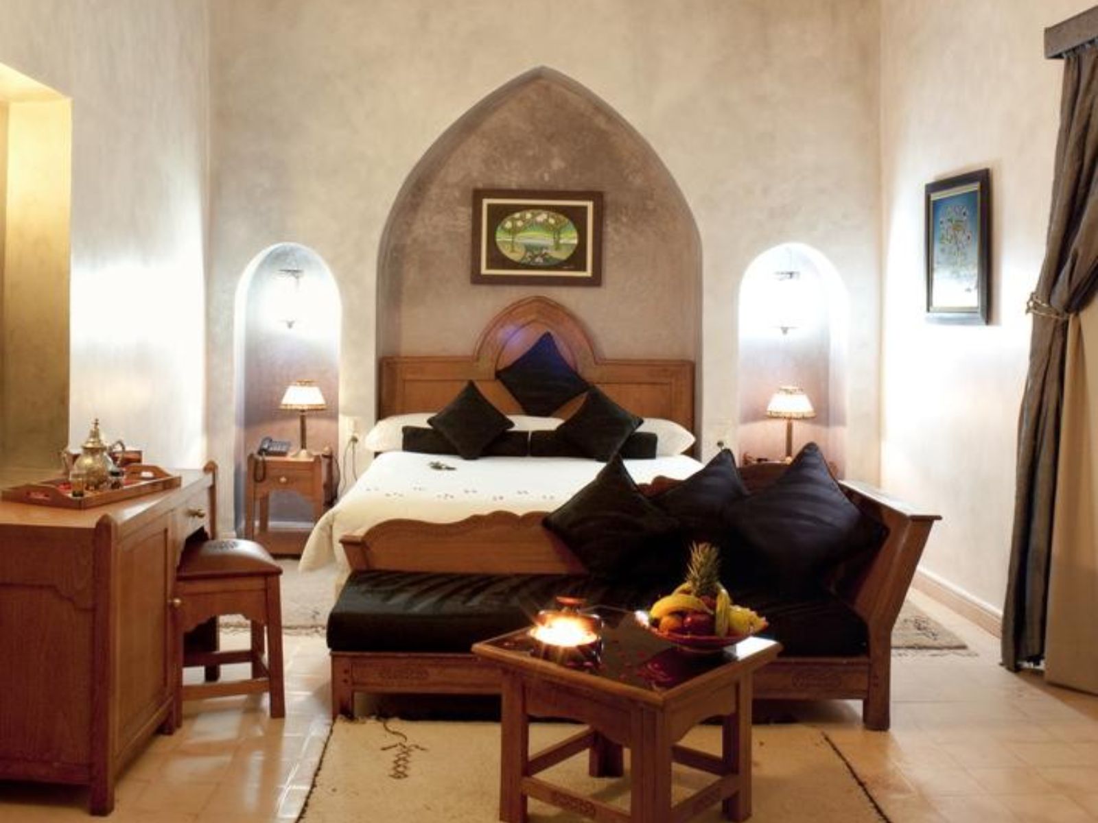Rondreis Marokko, Essaouira, Palais des Remparts, Standard Suite, tweepersoons king bed