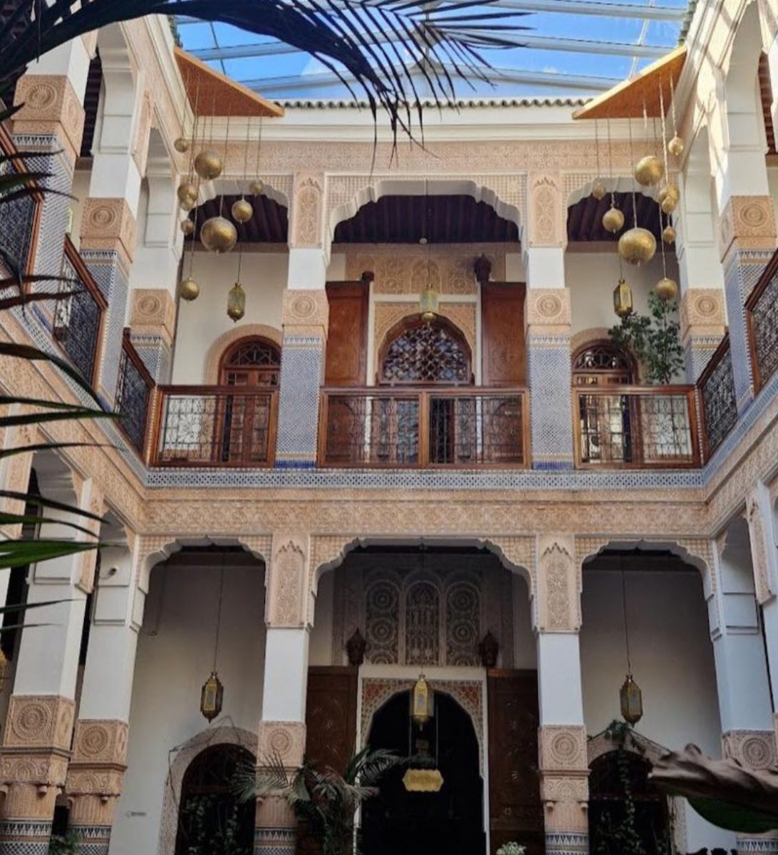 Rondreis Marokko, Fès, Riad Myra, interieur binnenkant hotel