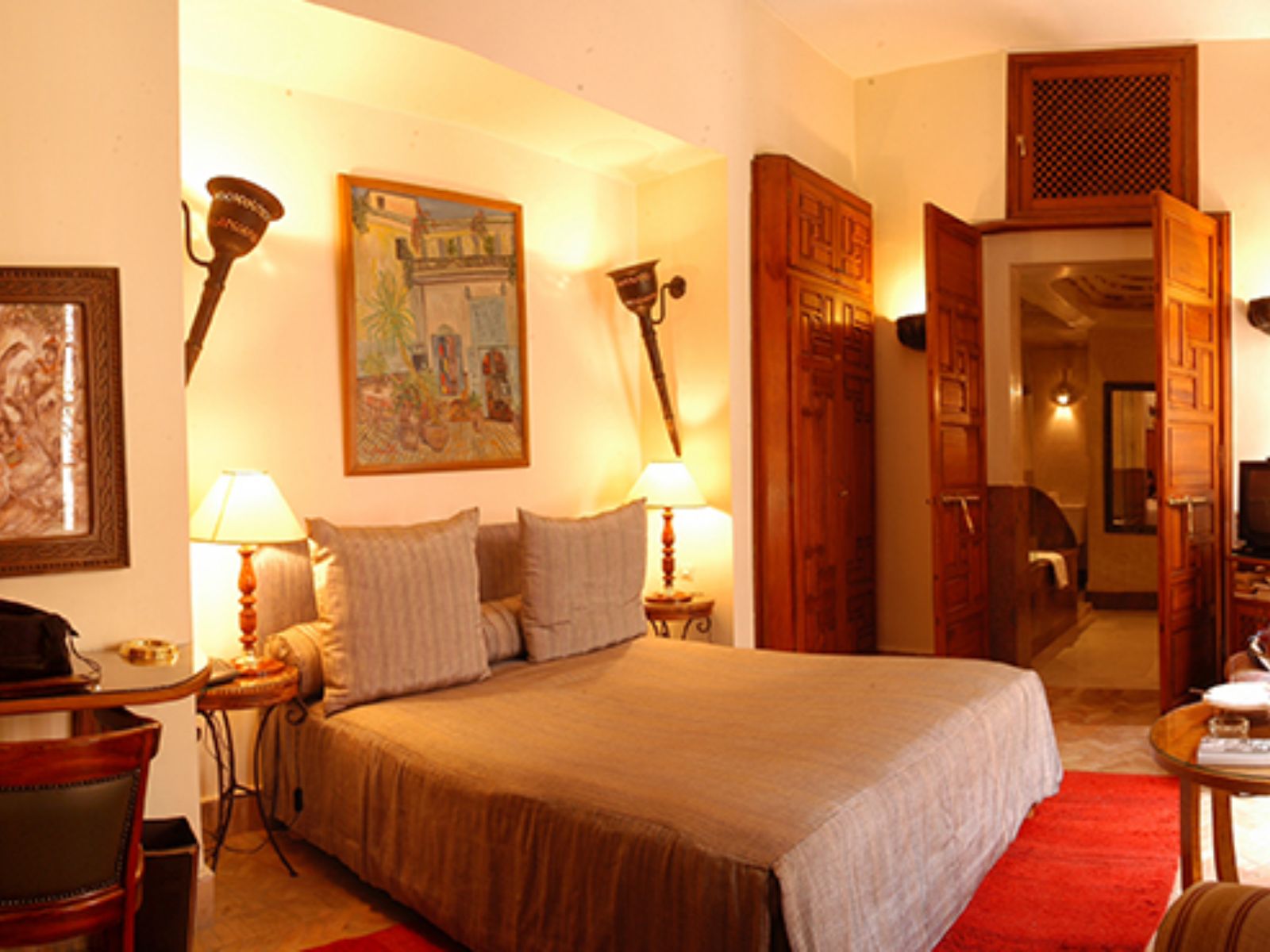 Rondreis Marokko, Marrakech, La Maison Arabe, Garden View standaard suite, met double bed