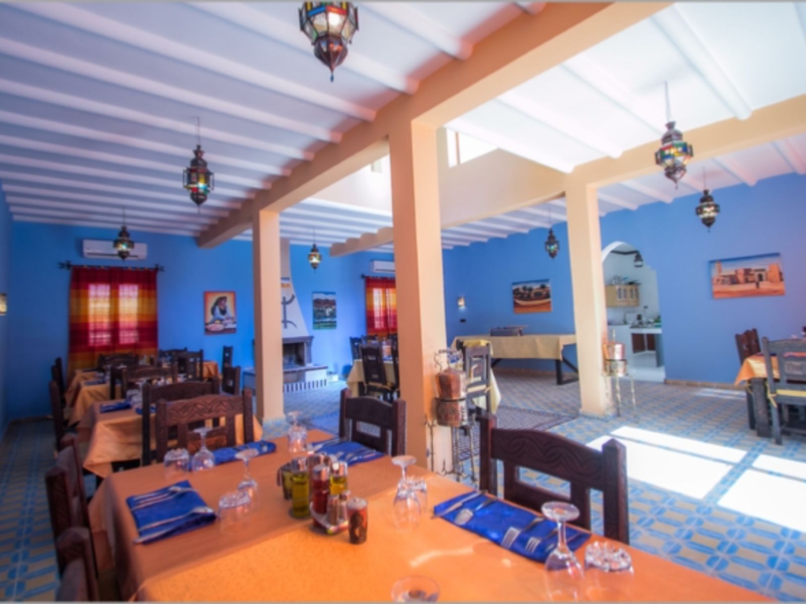 Rondreis Marokko, Merzouga, Kasbah Mohayut, restaurant