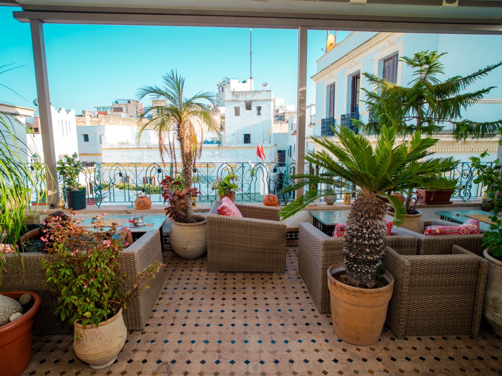 Rondreis Marokko, Tanger, Palais Zahia Hotel & Spa, hotel buitenterras