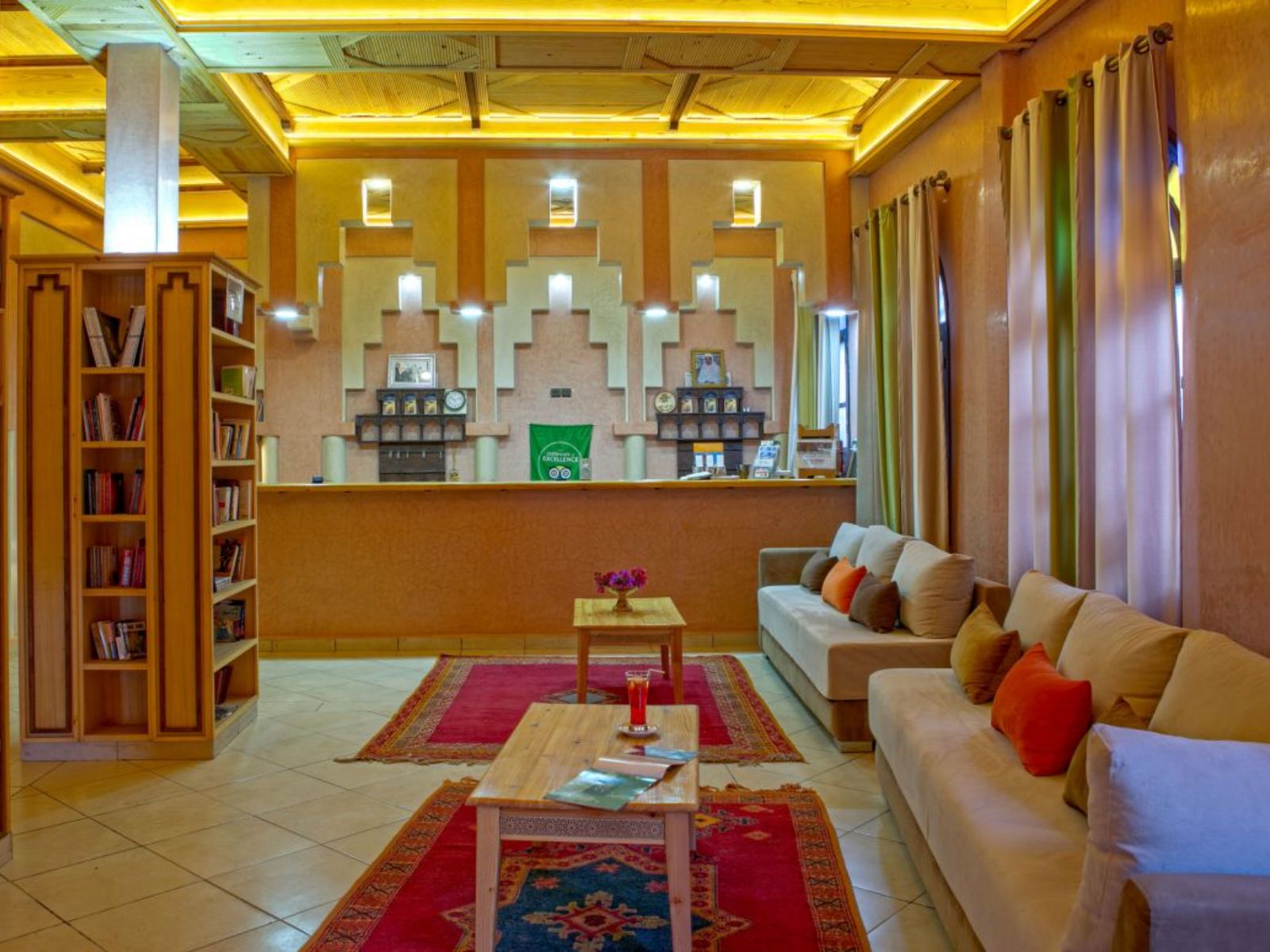 Rondreis Marokko, Zagora, Kasbah Sirocco, hotel receptie