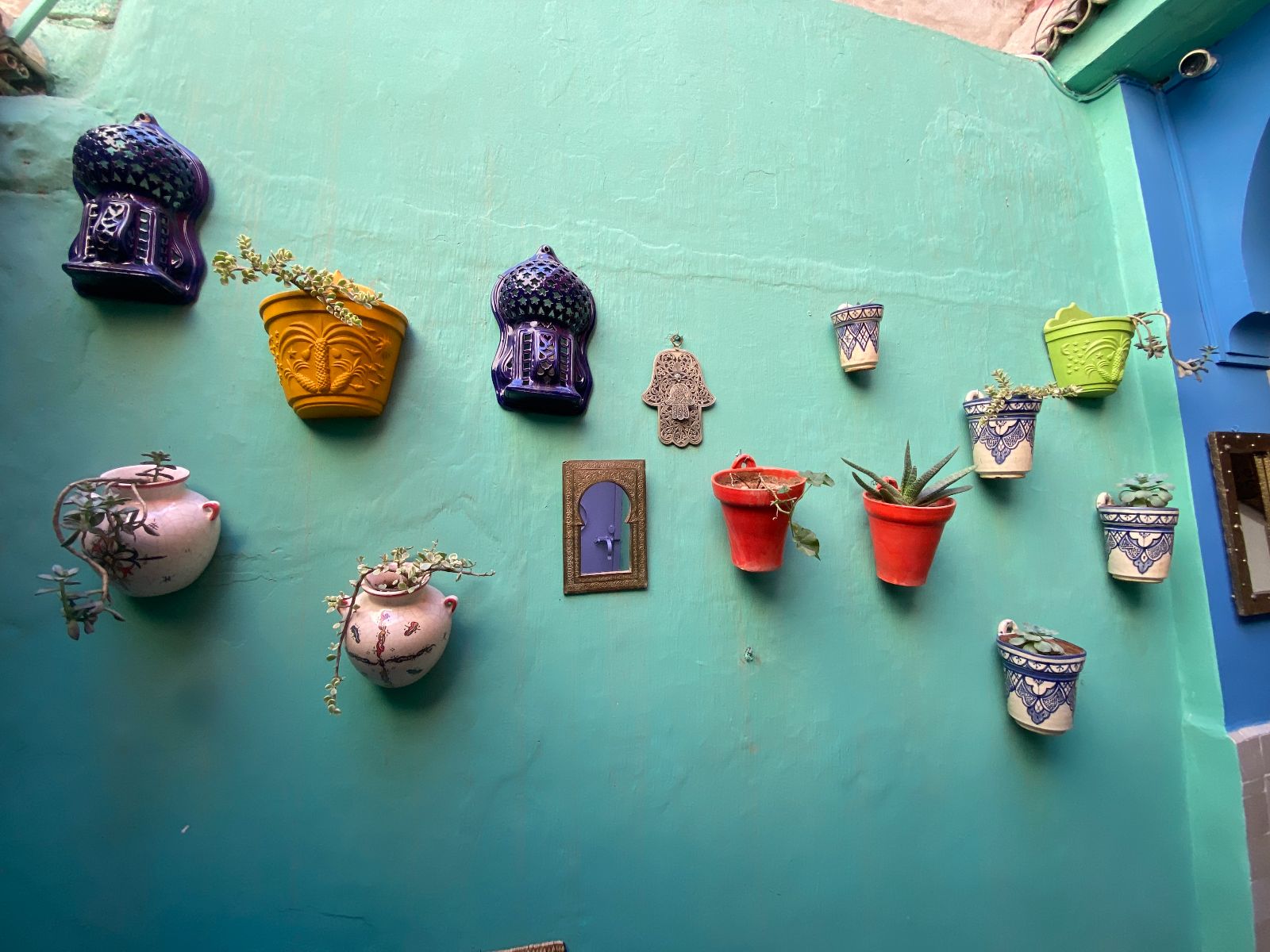 Rondreis Marokko. Taroudant, Riad Tafilag, plantjes bij receptie