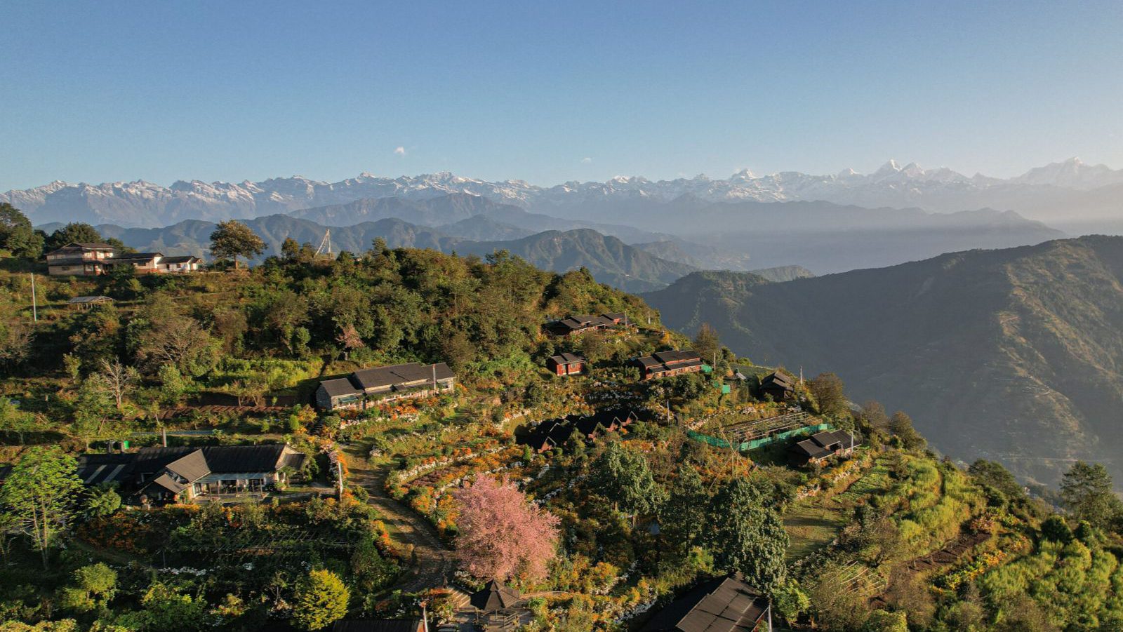 Rondreis Nepal, Shivapuri National Park, Prakriti Resort, uitzicht
