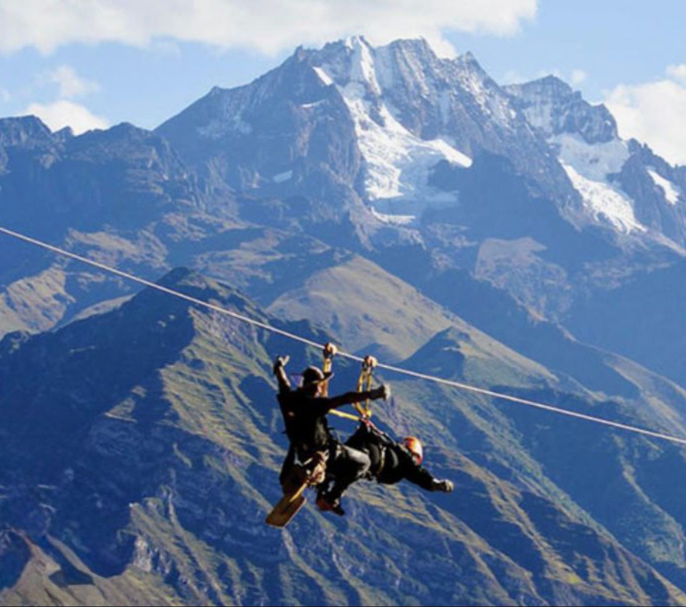 Rondreis Peru, Cusco, excursie ziplinen boven de Heilige Vallei, zipline bovenaanzicht