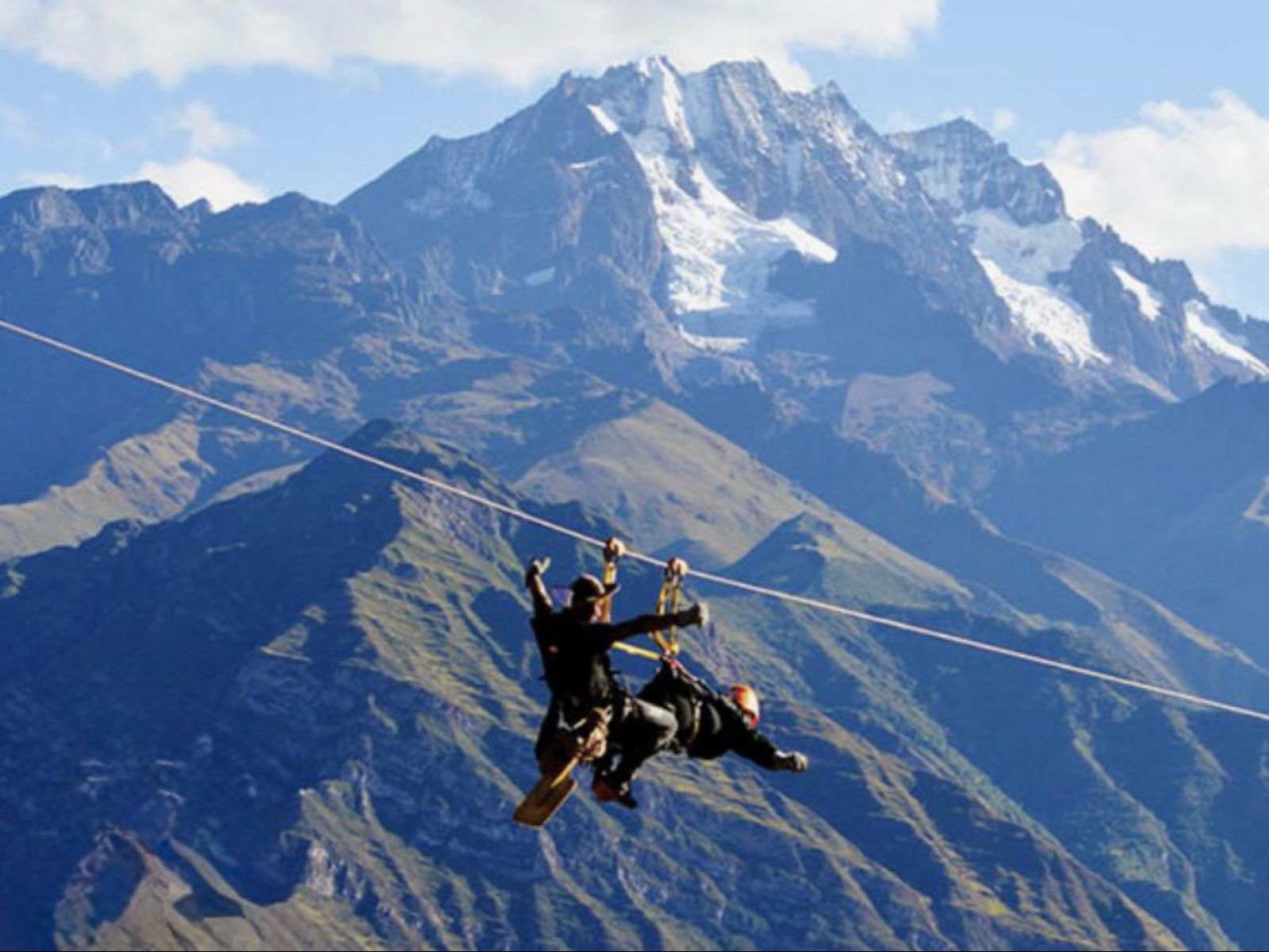 Rondreis Peru, Cusco, excursie ziplinen boven de Heilige Vallei, zipline bovenaanzicht