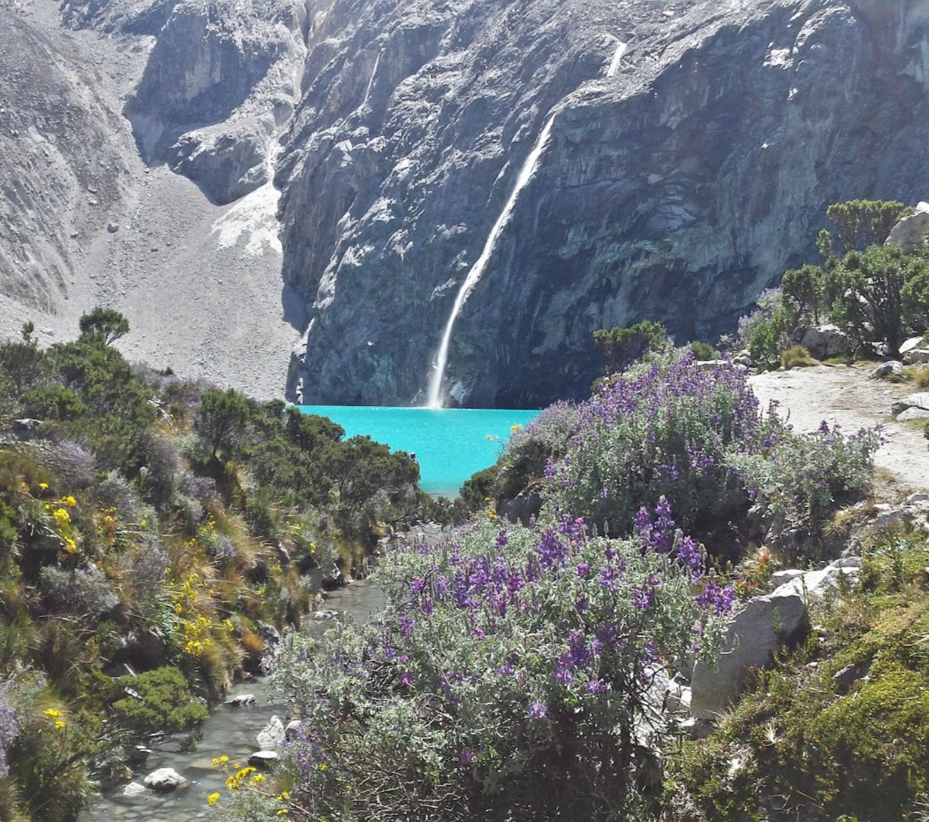 Rondreis Peru, Huaraz, excursie bezoek aan Quebrada Llanganuco, uitzicht op het meer