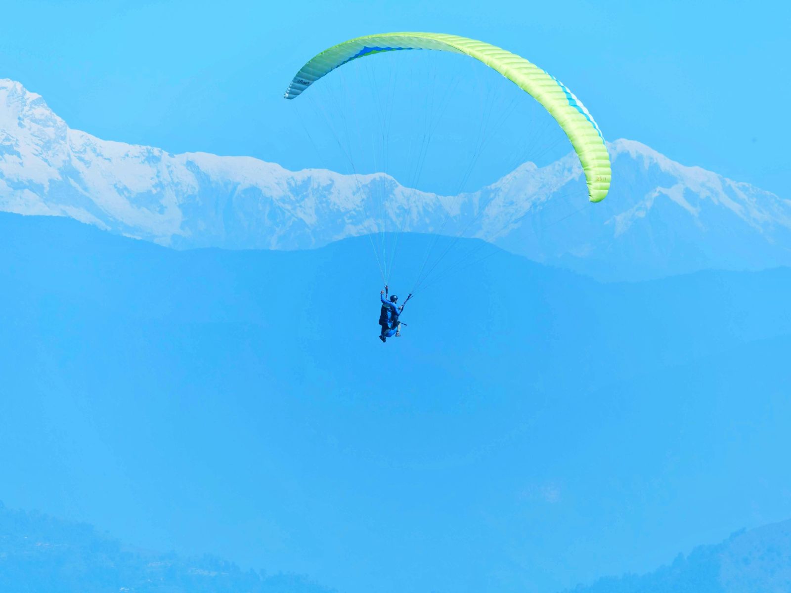 rondreis nepal, excursie paragliden, pokhara, Tandemvlucht vanuit Sarangkot