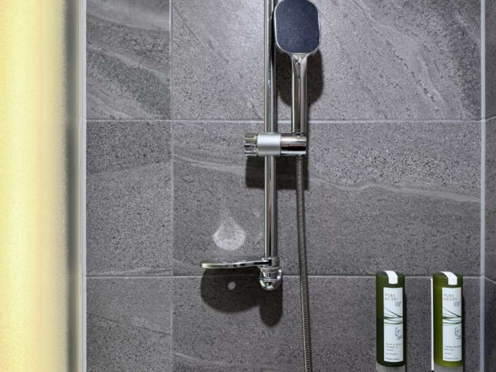 Rondreis Zuid-Korea, Gyeongju, Rivertain Hotel, Badkamer douche