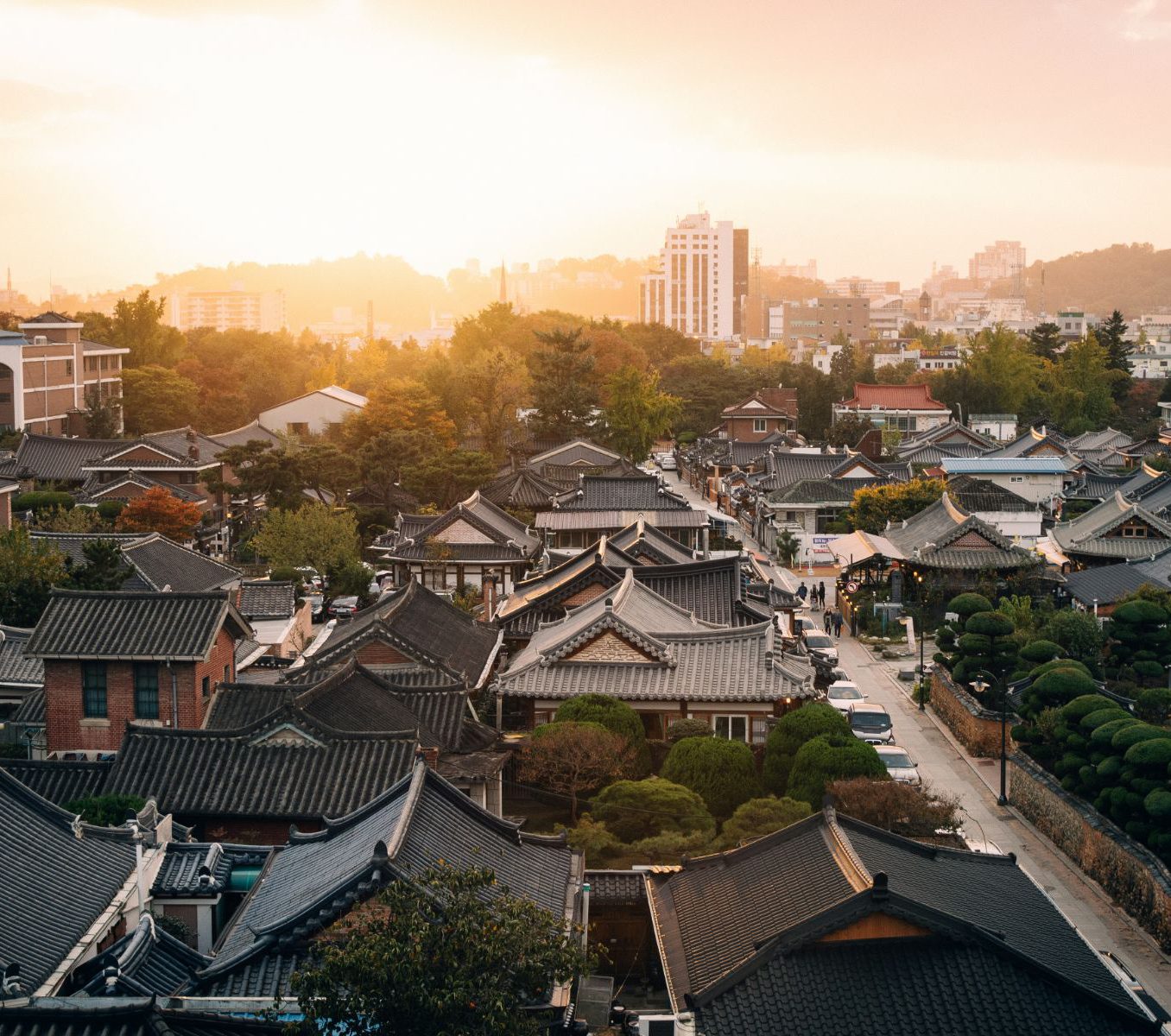 Rondreis Zuid-Korea, Jeonju, stad van bovenaf