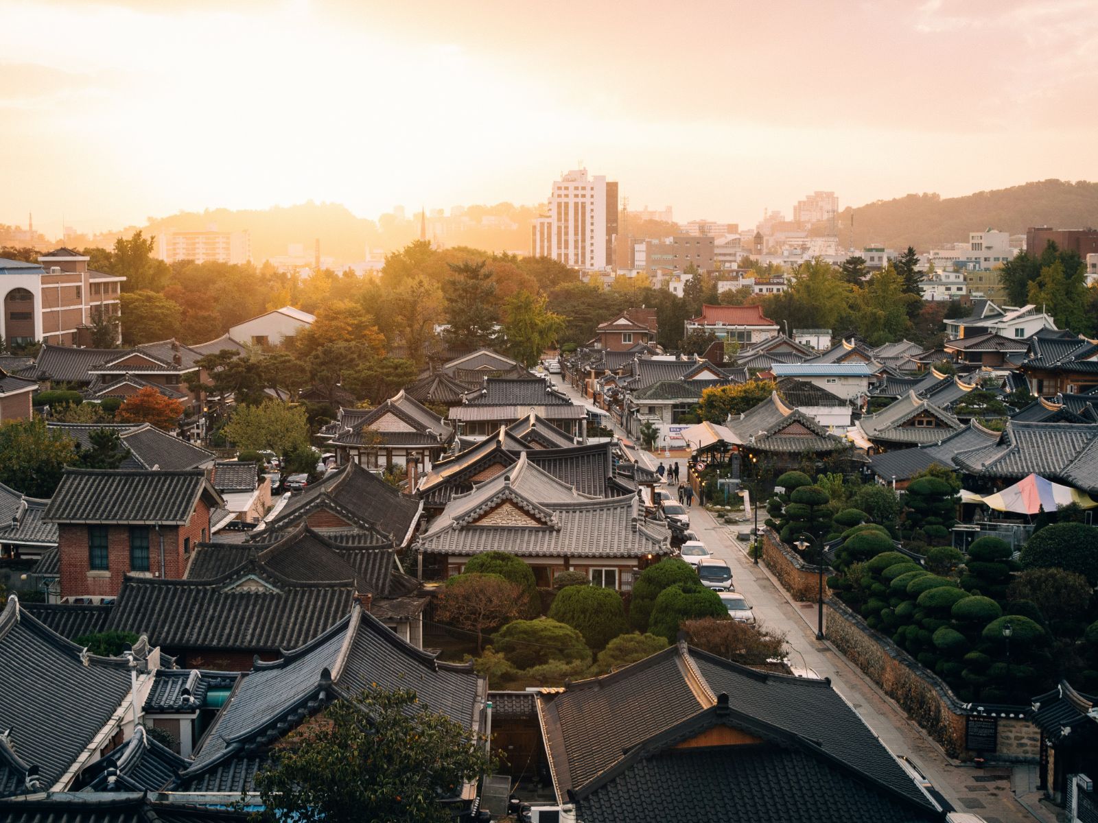 Rondreis Zuid-Korea, Jeonju, stad van bovenaf