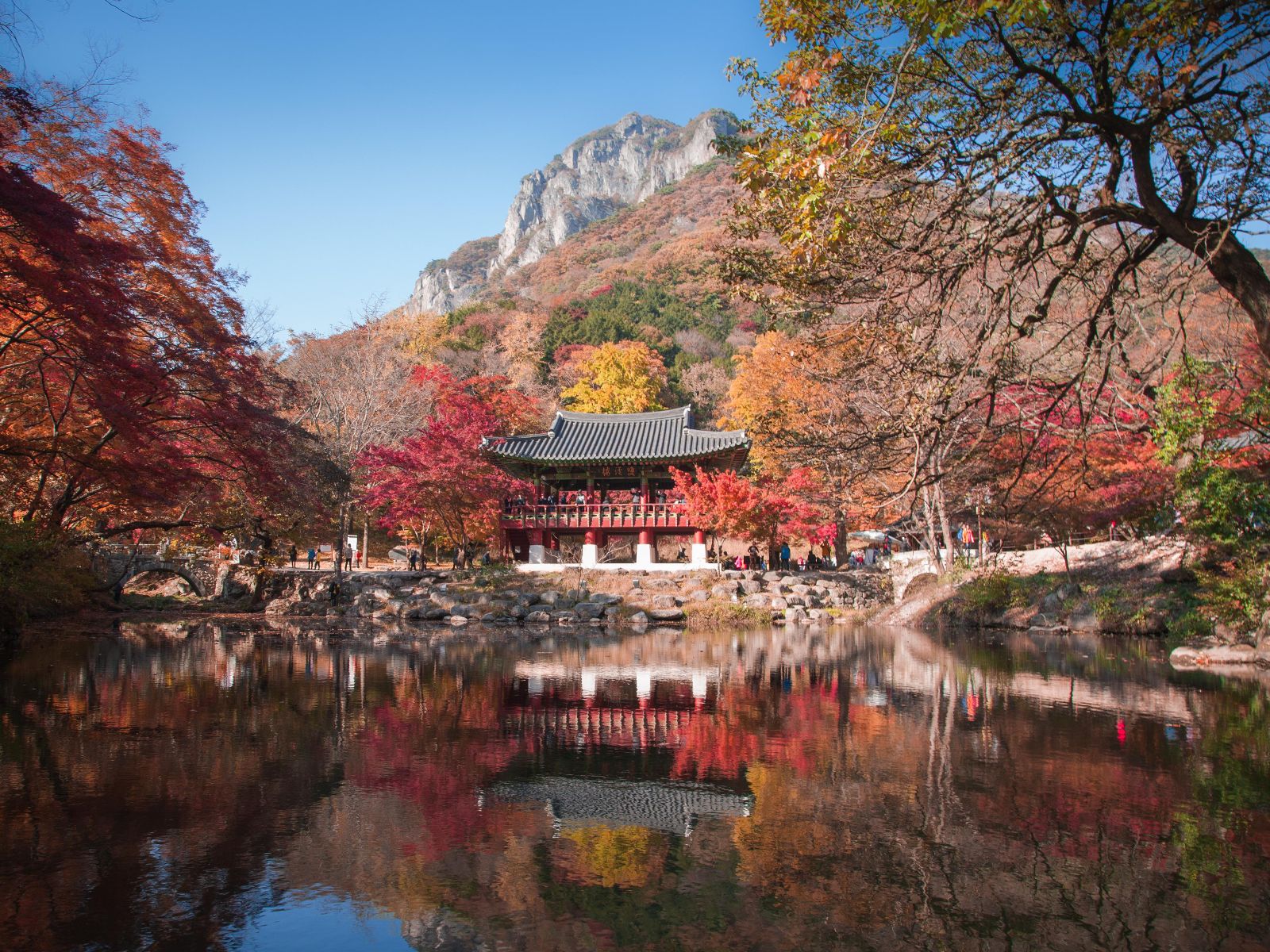 Rondreis Zuid-Korea, Naejangsan National Park, Baegyangsa Temple herfstkleuren