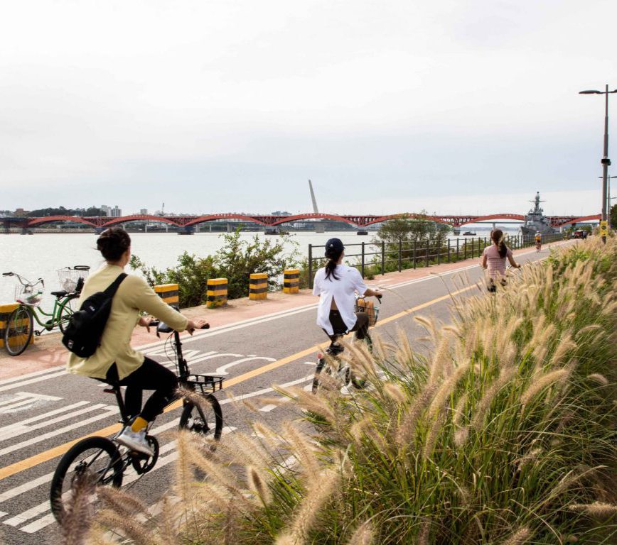 Rondreis Zuid-Korea, Seoul, Fietstour, Fietsen langs de rivier