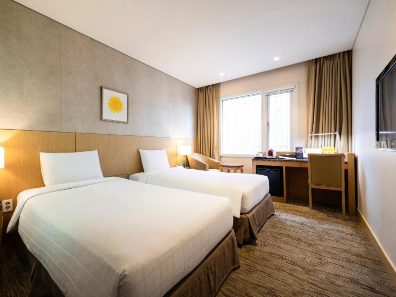 rondreis zuid-korea, seoul, stanford hotel seoul, twin room