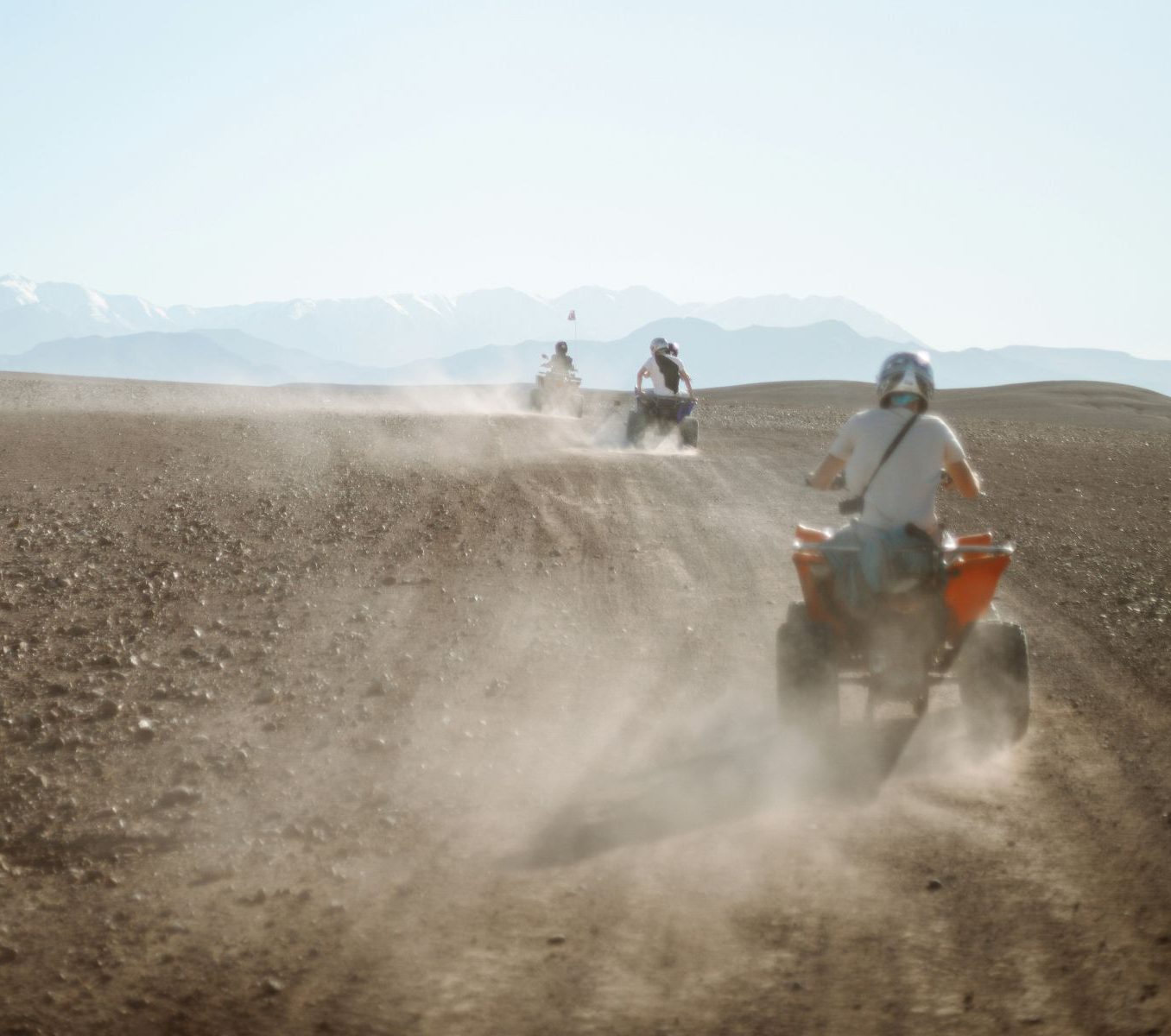 Rondreis Marokko, Marrakech, Excursie Quad avontuur, quad bikes van achter