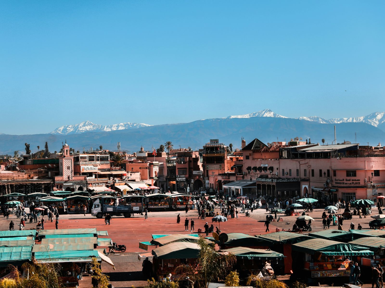 Rondreis Marokko, Marrakech, Stadswandeling Marrakech Medina, markt van boven