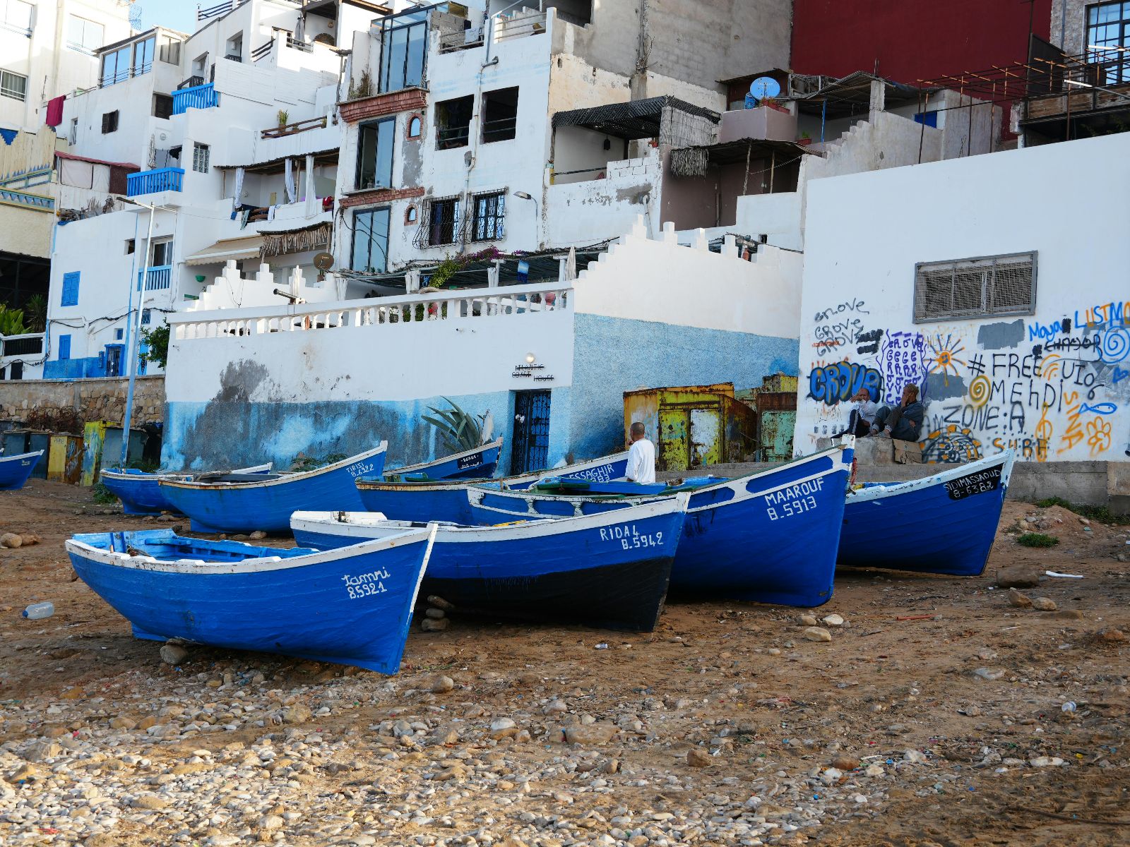 Rondreis Marokko, Taghazout, bootjes op het strand